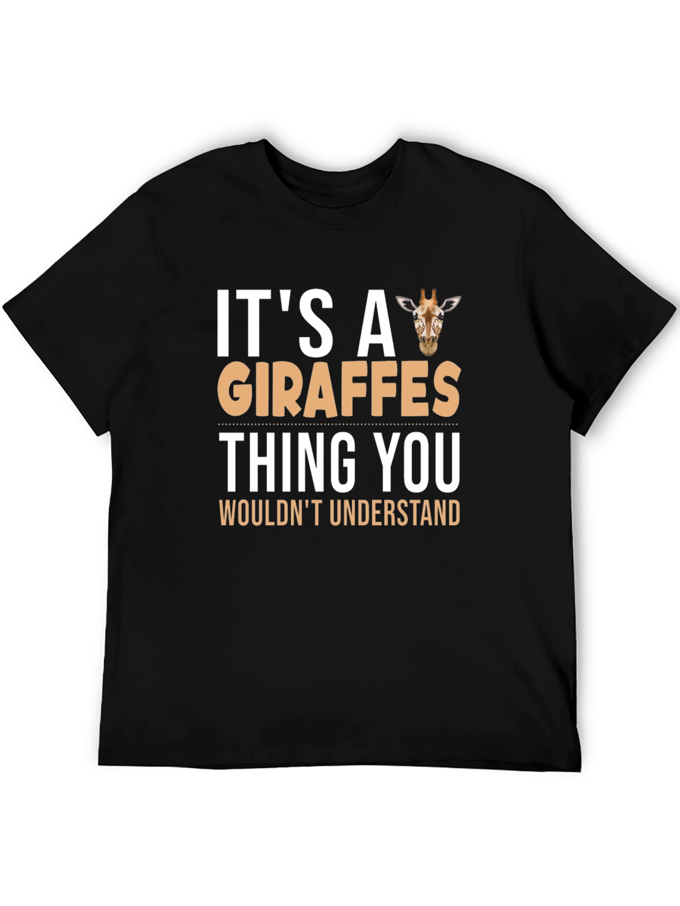 Black Giraffe Lover's T-Shirt - "It's a Giraffes Thing" view 5