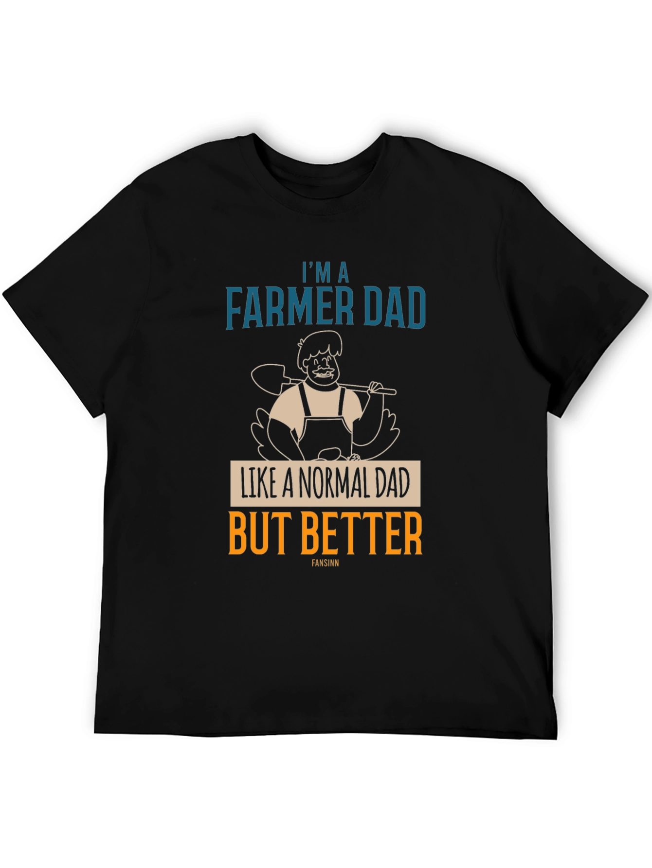Black Farmer Dad T-Shirt - Like a Normal Dad But Better view 5