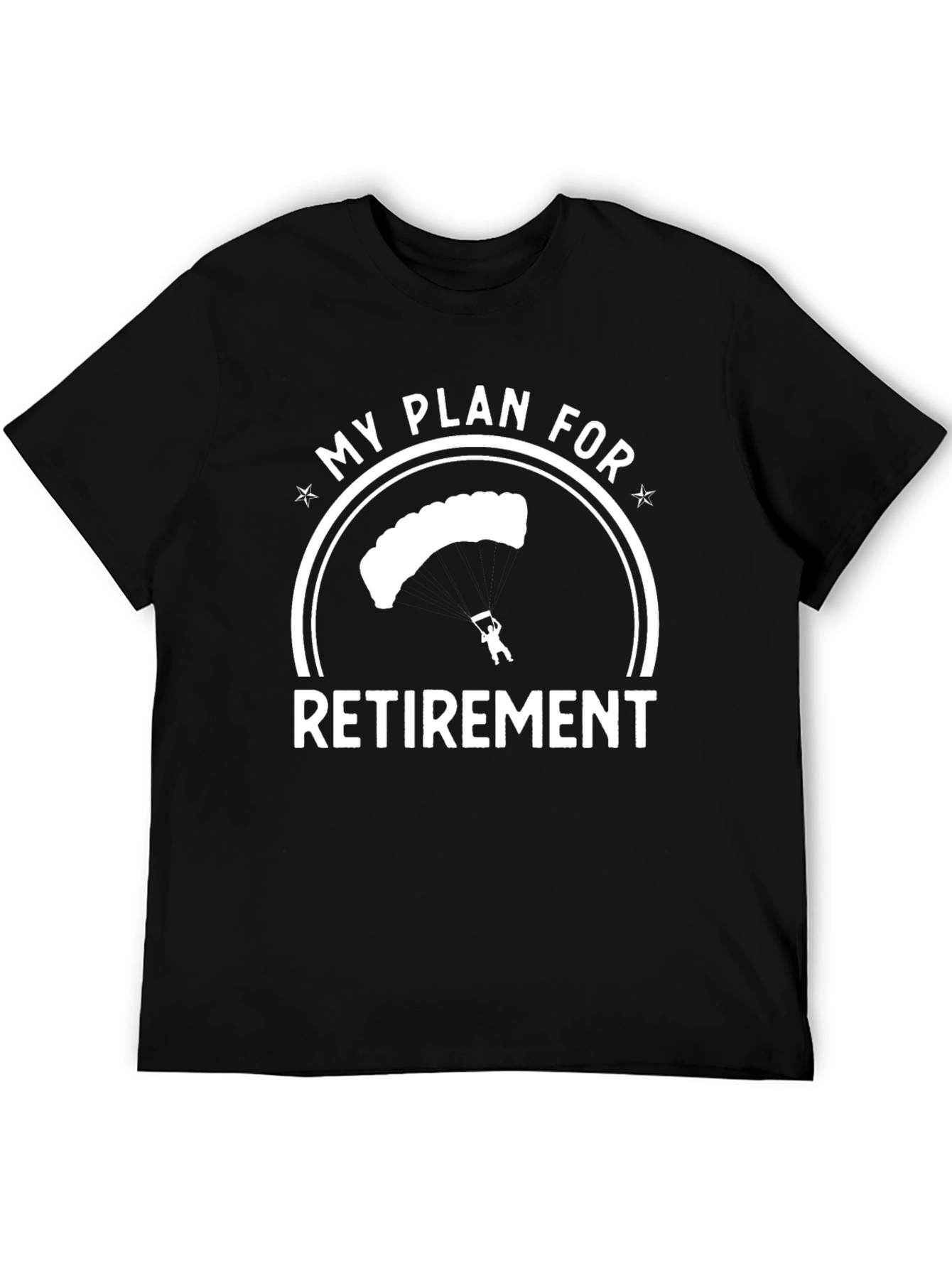 Black Skydiving Retirement Plan Graphic Tee - Black view 5