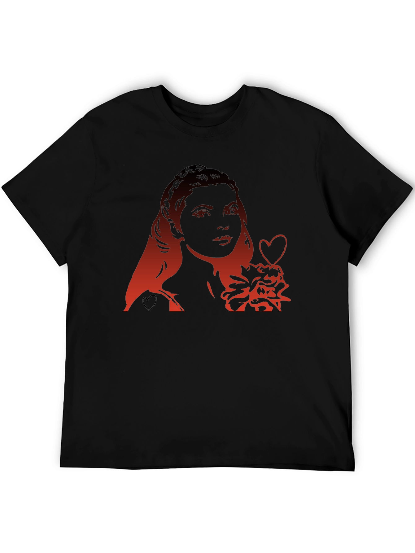Black Woman Heart Graphic Tee - Modern Black T-Shirt view 5