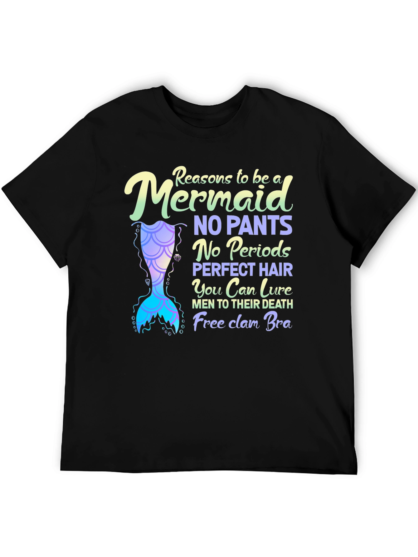 Black Reasons To Be A Mermaid Novelty Graphic Tee view 5