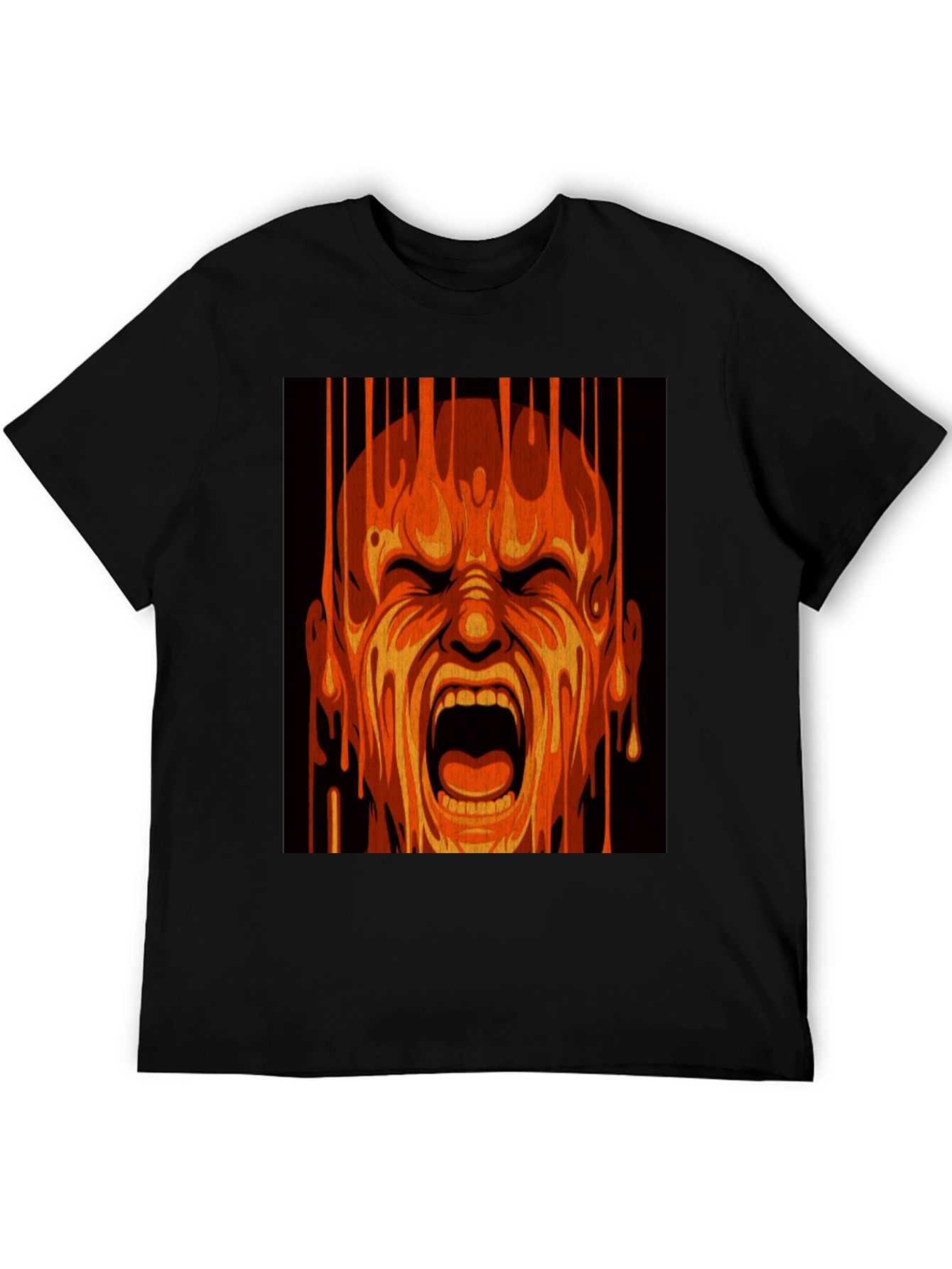 Black Fiery Scream Graphic Tee - Bold Statement Shirt view 5
