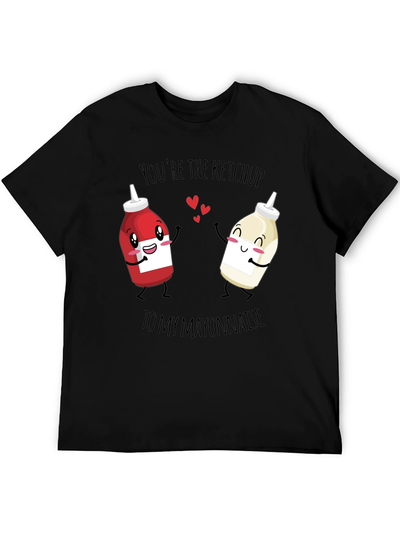 Black Ketchup to My Mayonnaise Graphic Tee - Cute Couples Shirt view 5