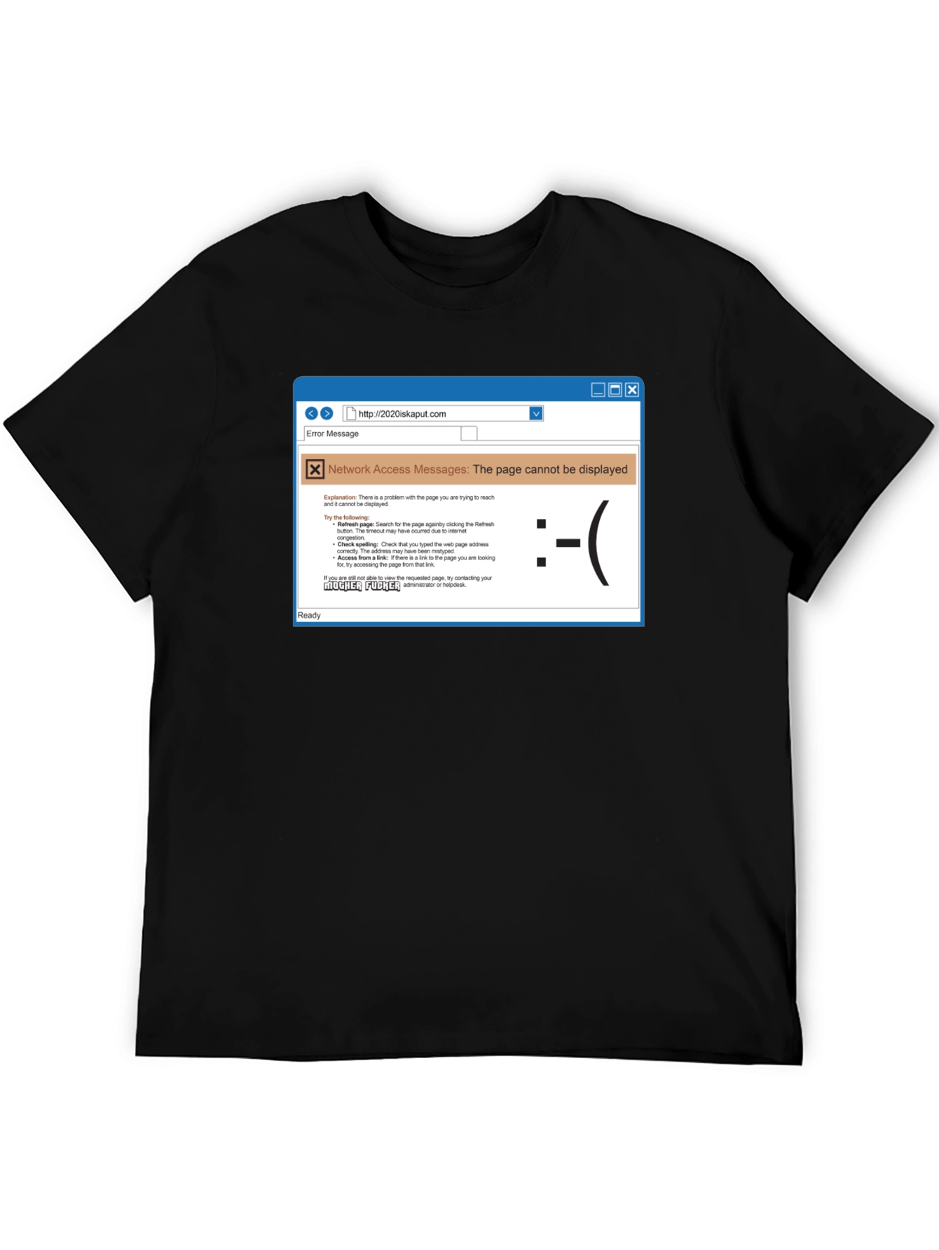 Black Funny Internet Error T-Shirt view 5