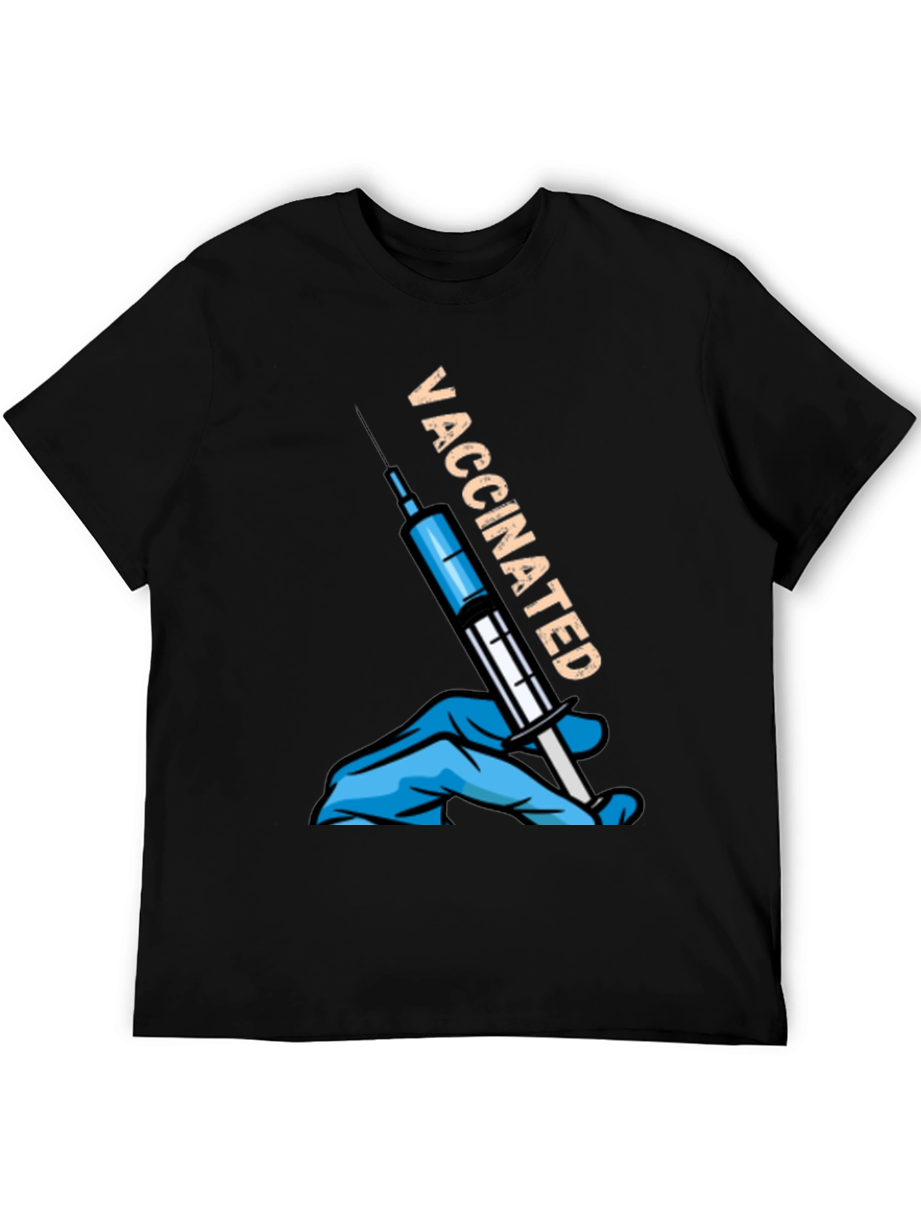 Black Vaccinated T-Shirt - Pro Vaccine Statement Tee view 5