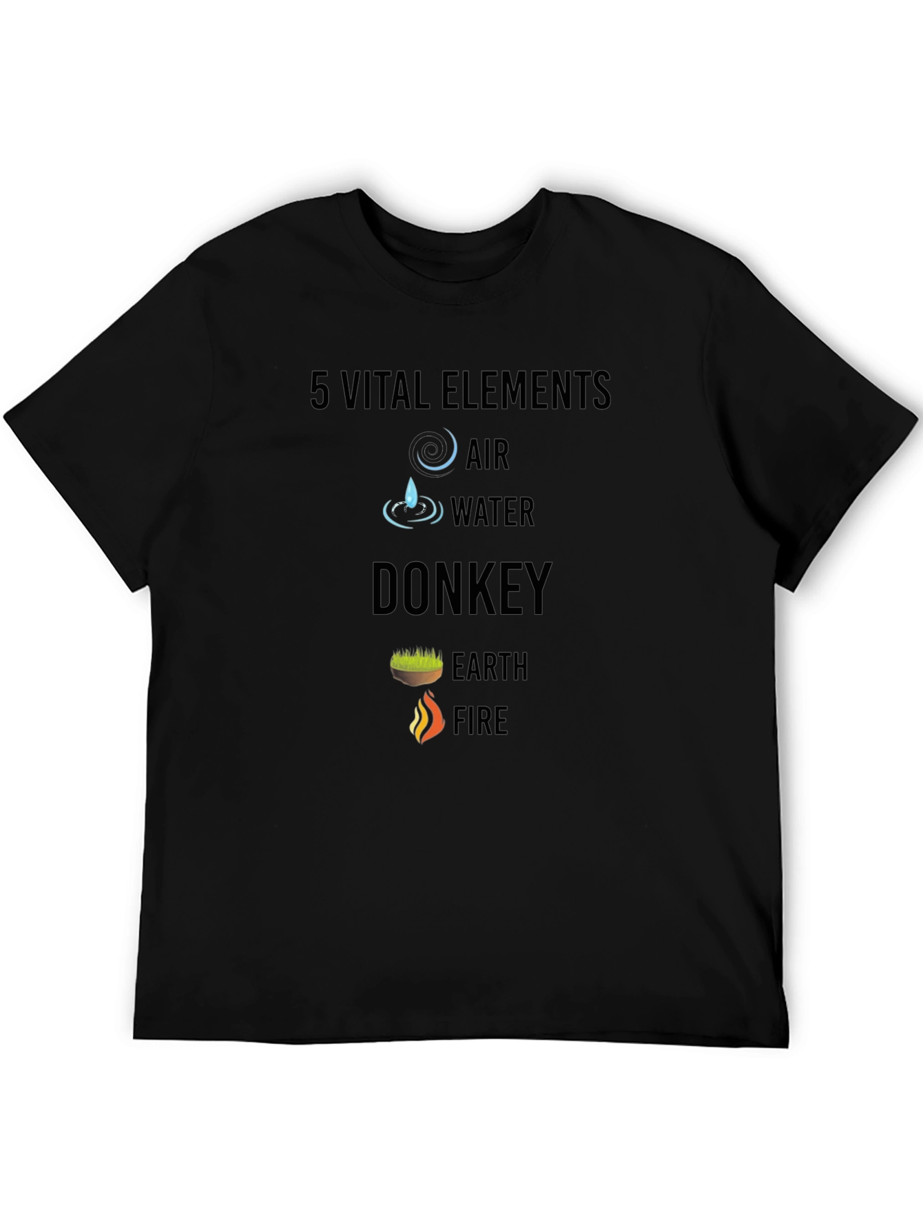 Black 5 Vital Elements Funny T-Shirt view 5