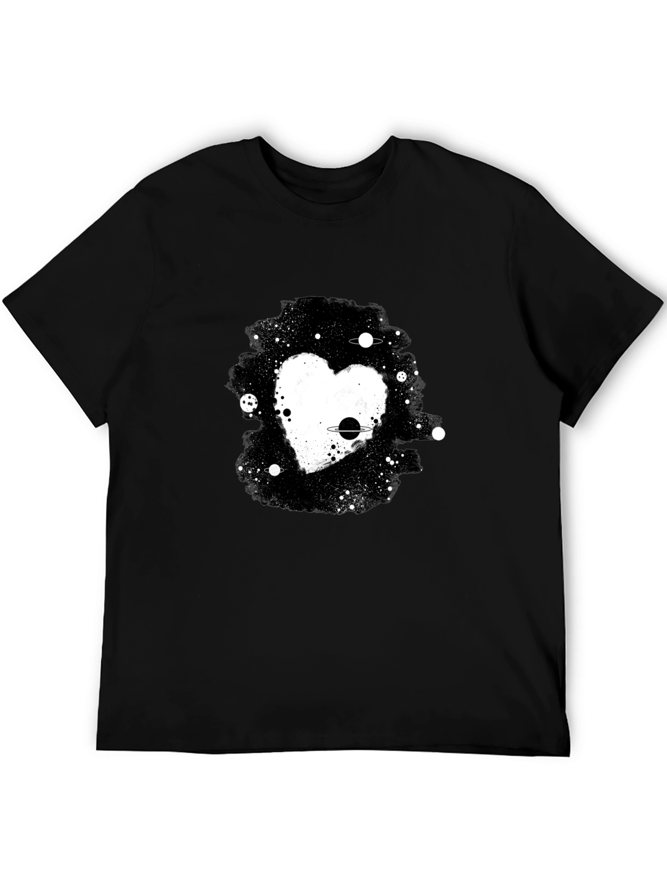 Black Cosmic Heart Black T-Shirt view 5