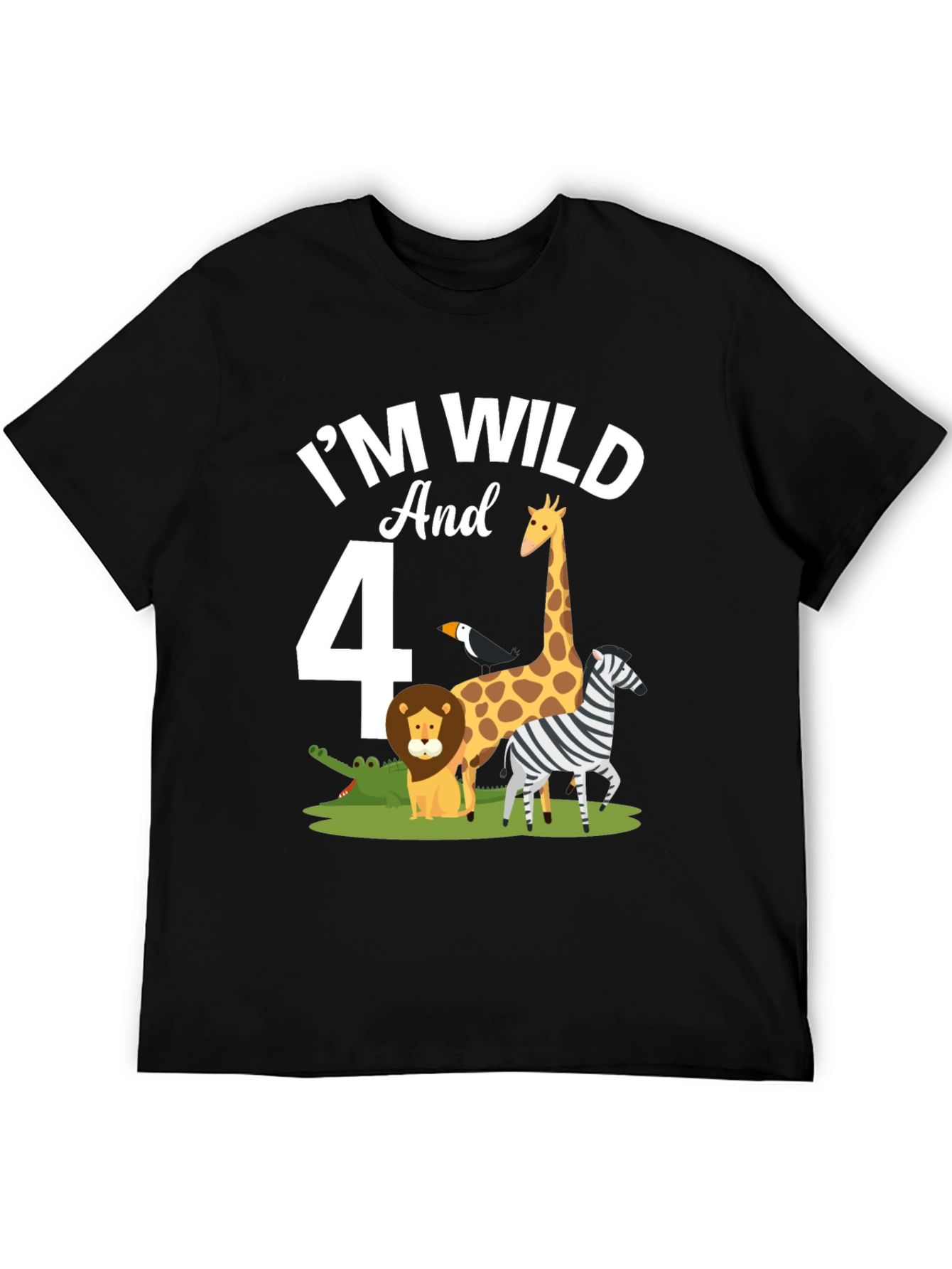 Black I'm Wild and 4 T-Shirt view 5