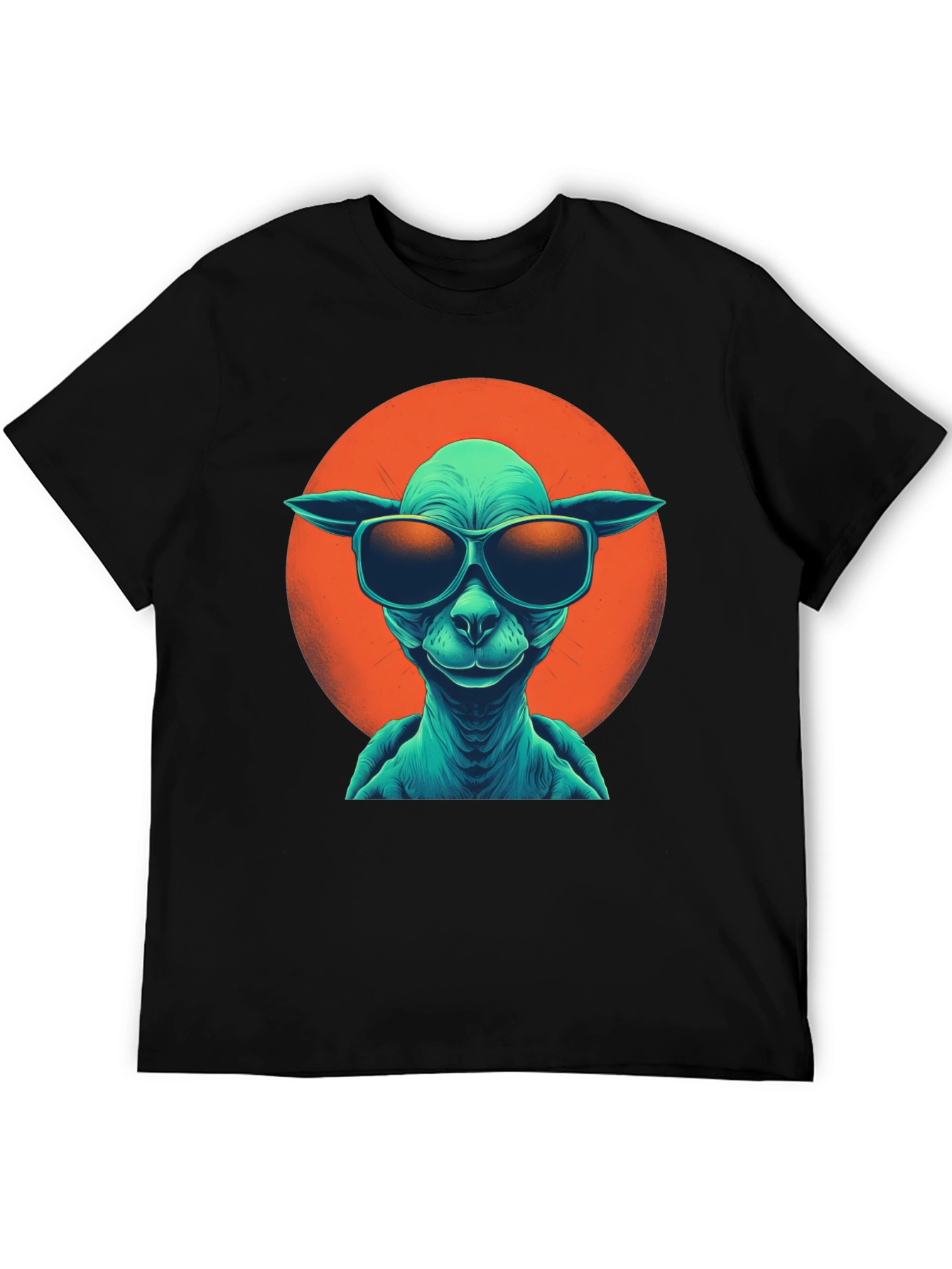 Black Cool Alien Graphic T-Shirt view 5