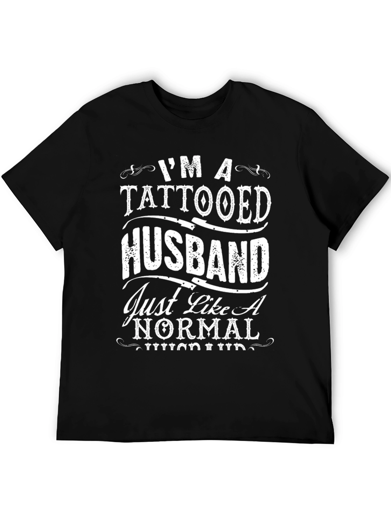 Black Tattooed Husband Graphic Tee - Funny Husband Gift view 5
