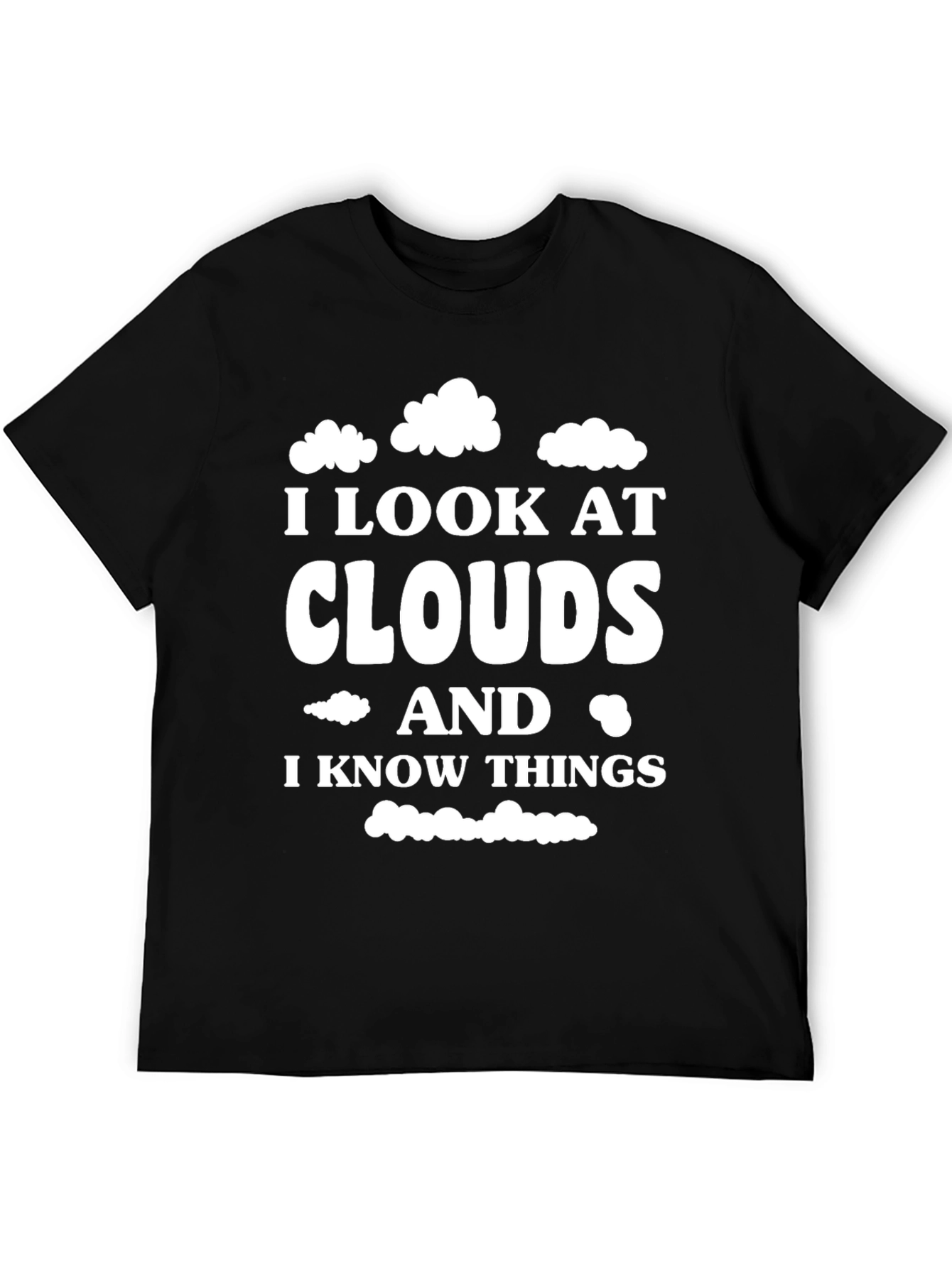 Black Cloud Gazing Wisdom T-Shirt - I Look At Clouds view 5