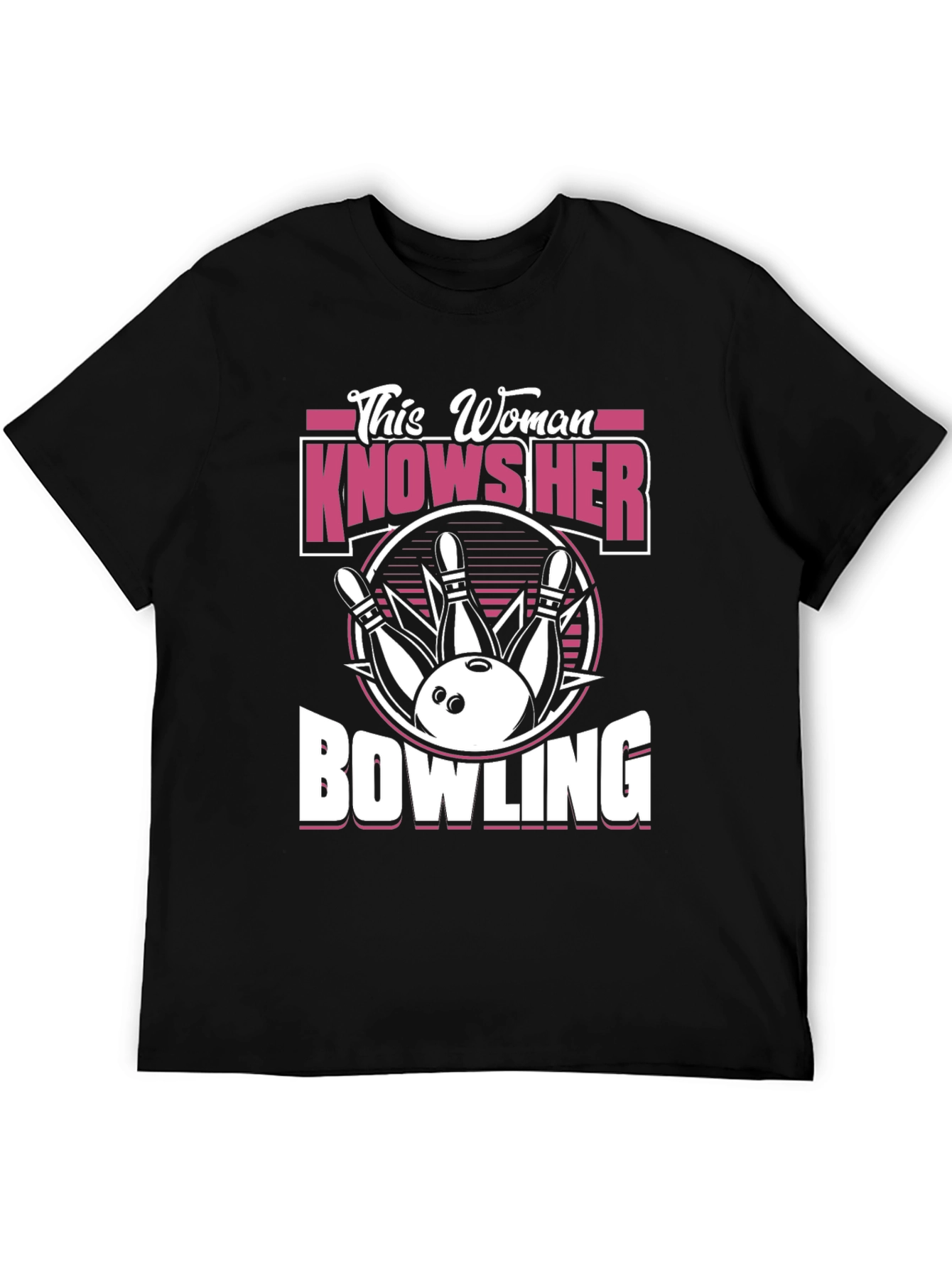 Black This Woman Knows Her Bowling T-Shirt view 5