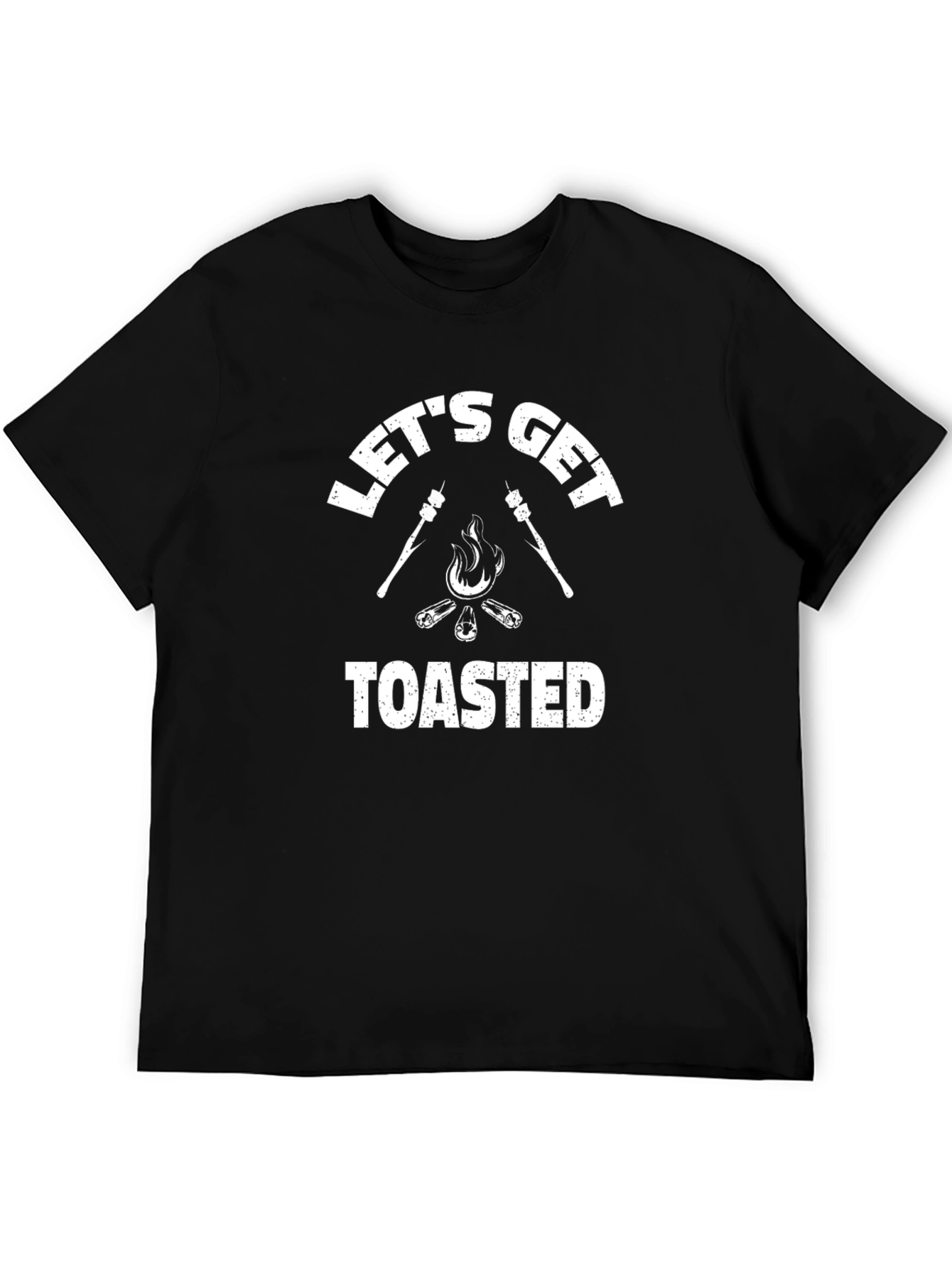 Black Let's Get Toasted Graphic Tee - Camping Marshmallow T-Shirt view 5