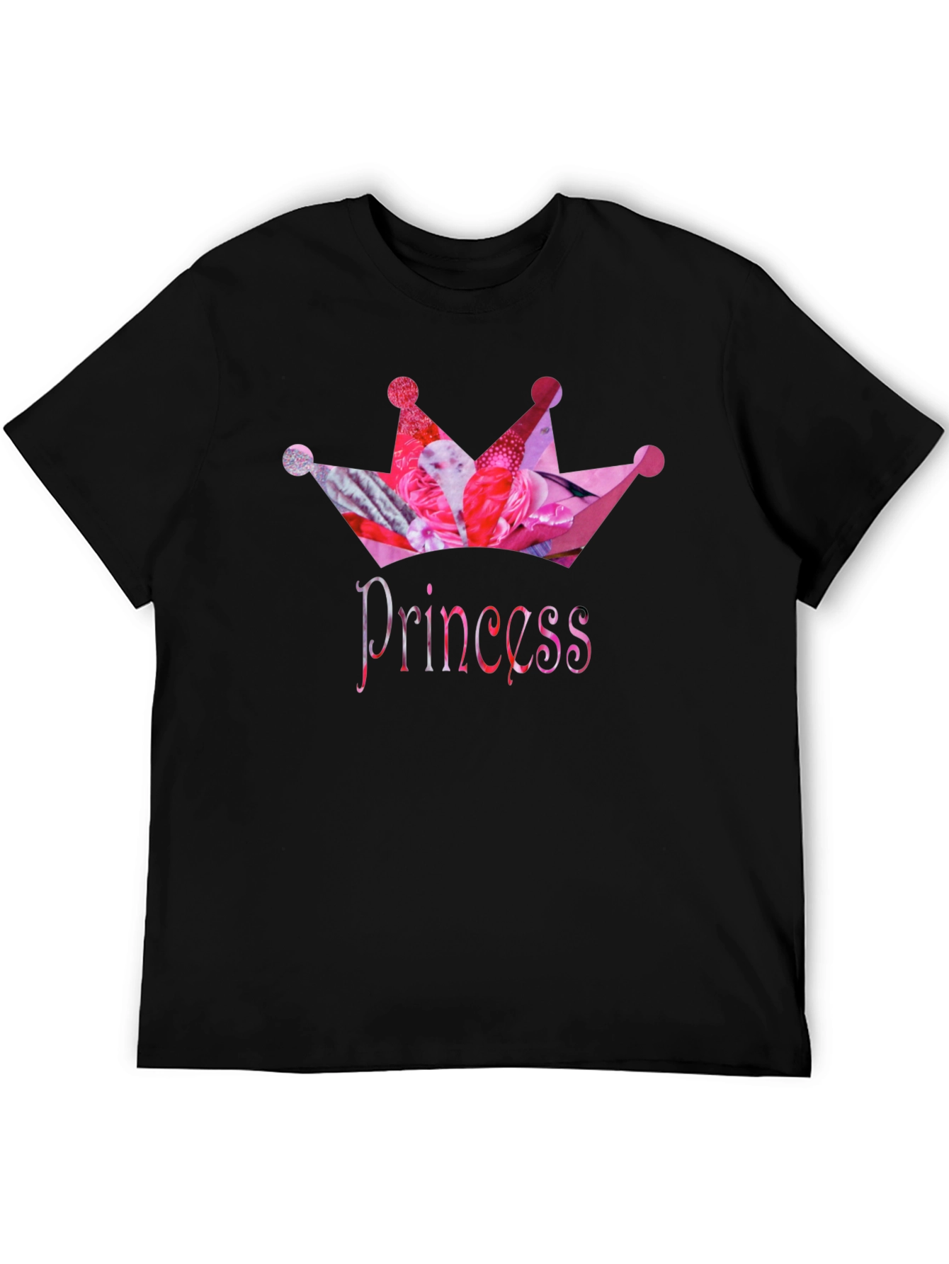 Black Princess Crown Graphic Tee - Stylish Black T-Shirt view 5