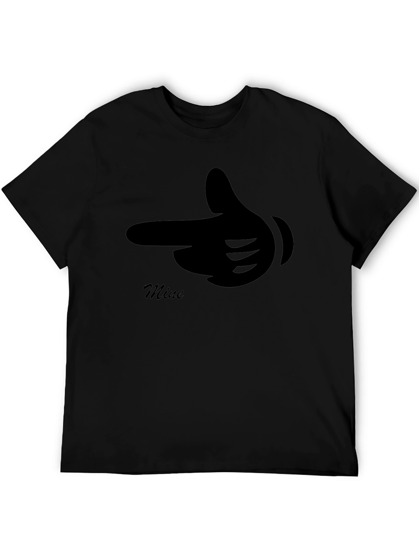 Black Mine Finger Gun Graphic Black T-Shirt view 5