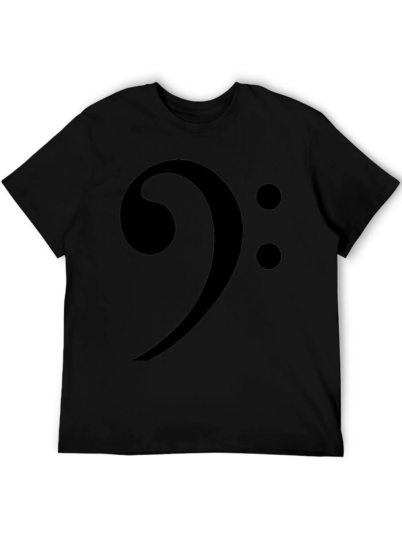 Black Bass Clef Black Graphic Tee - Music Lover Shirt view 5