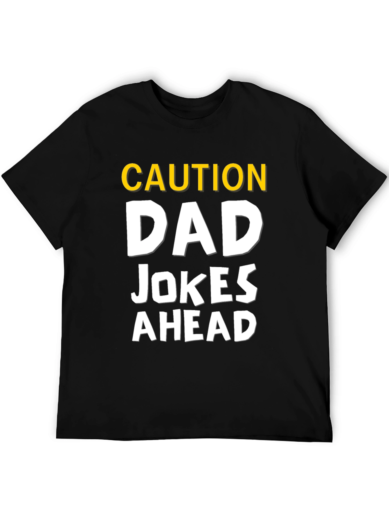 Black Caution Dad Jokes Ahead Humor Graphic Tee view 5