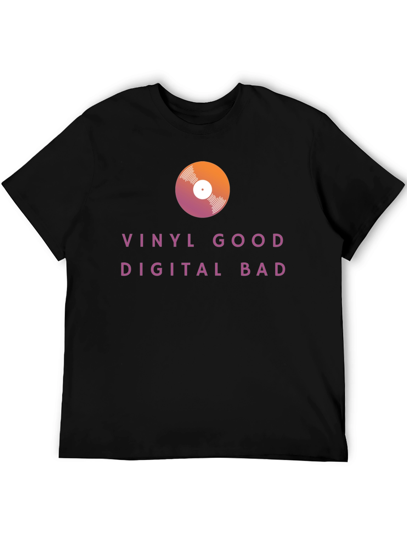 Black Vinyl Good Digital Bad Graphic Tee view 5