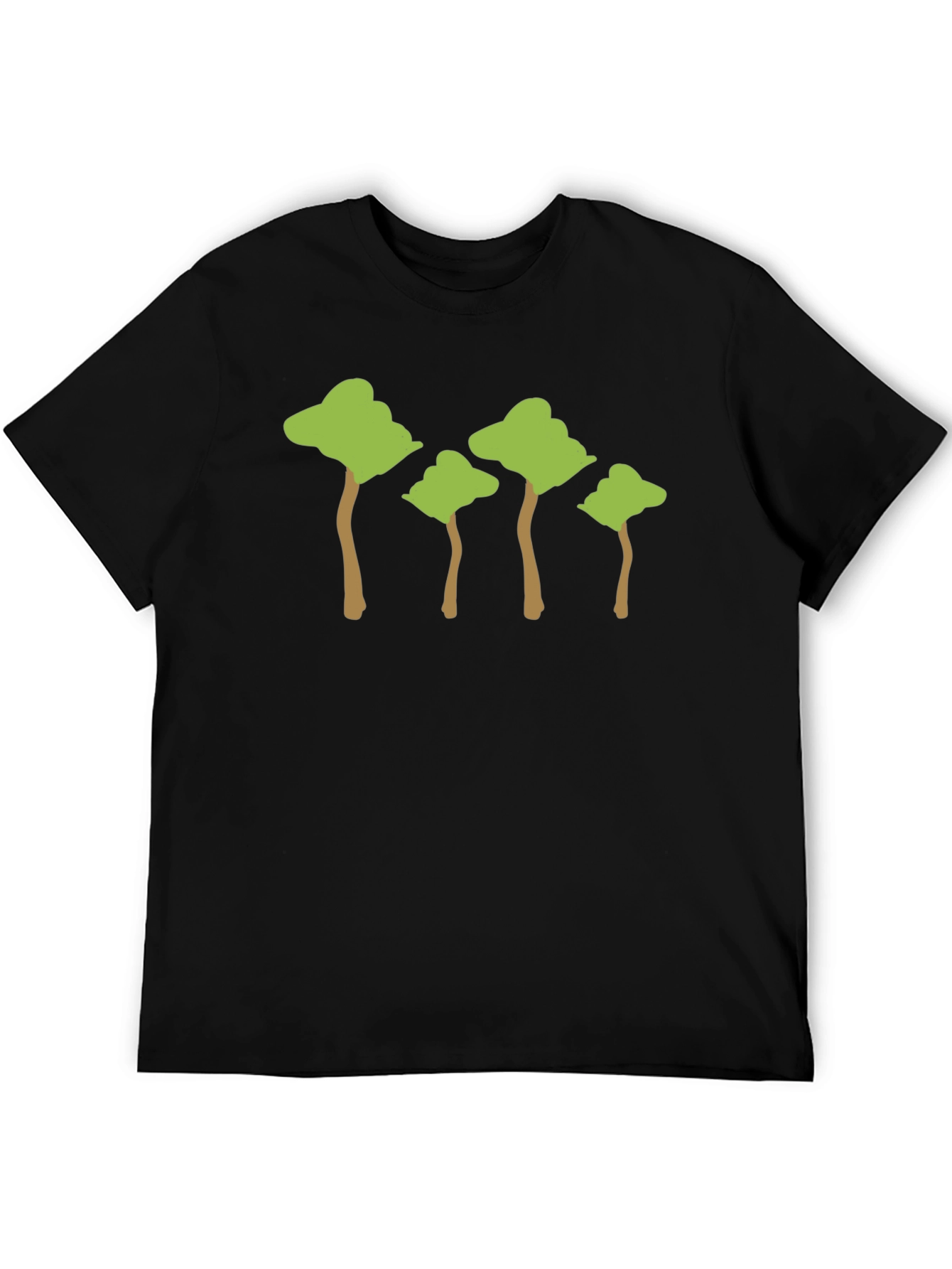 Black Nature Inspired Trees Black T-Shirt view 5