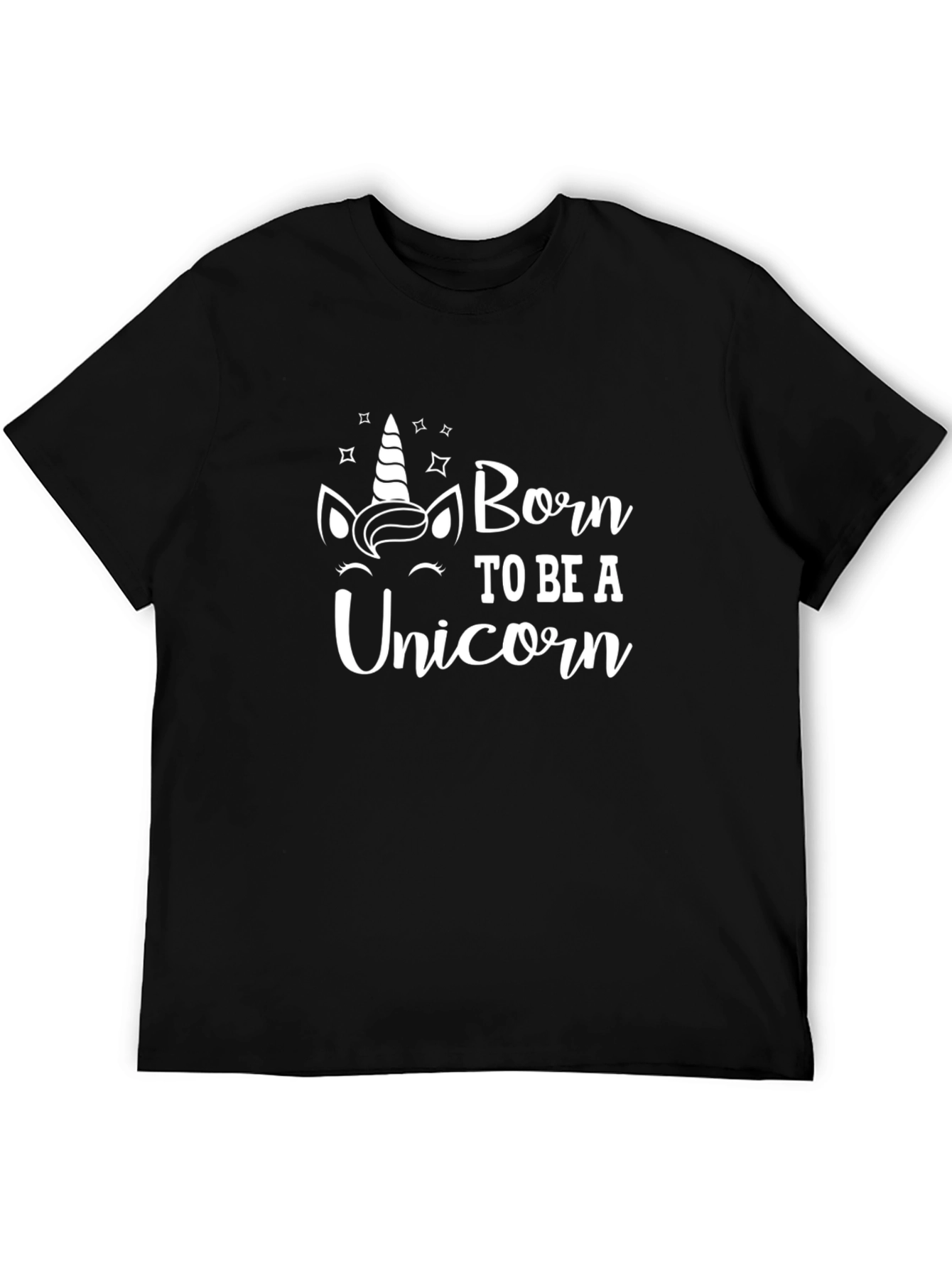 Black Born to be a Unicorn T-Shirt - Black view 5