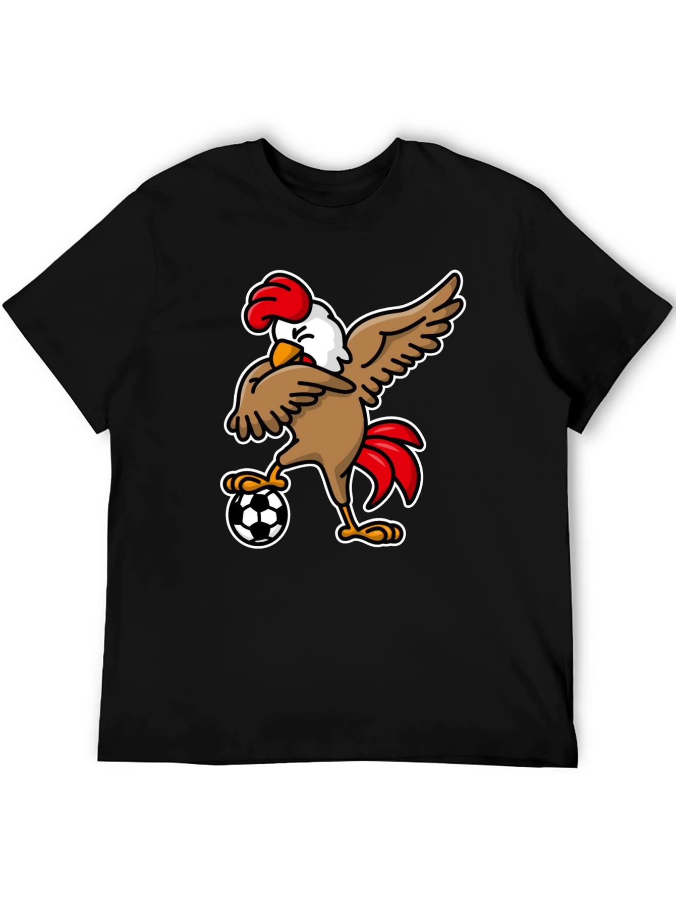 Black Chicken Soccer T-Shirt - Black view 5