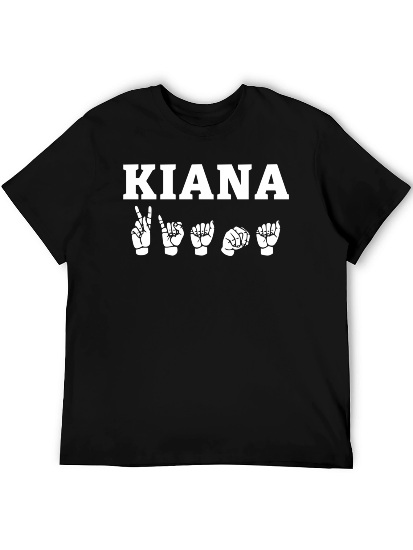 Black KIANA Sign Language T-Shirt - Black Unisex Tee view 5