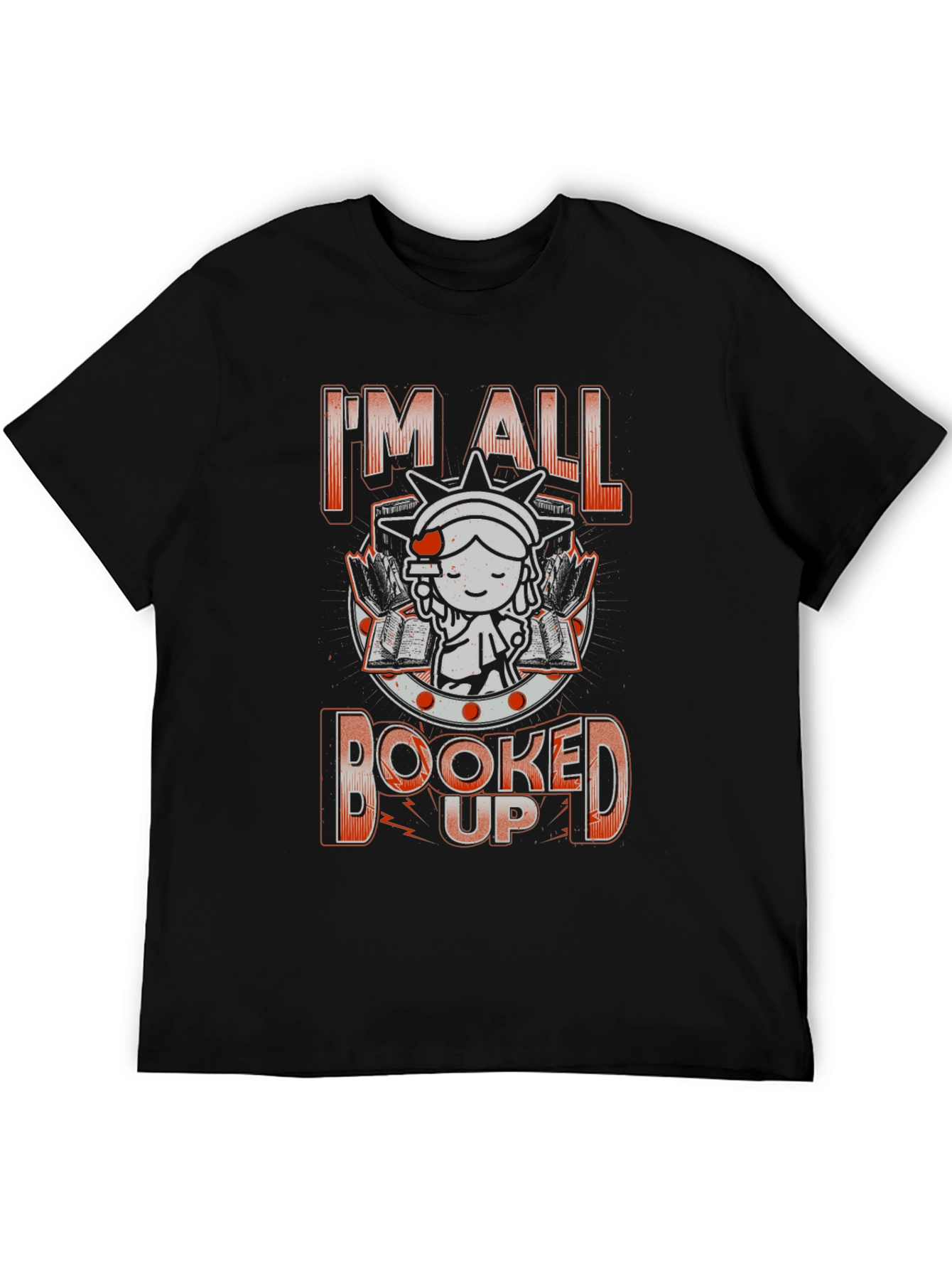 Black I'm All Booked Up T-Shirt - Book Lover Tee view 5