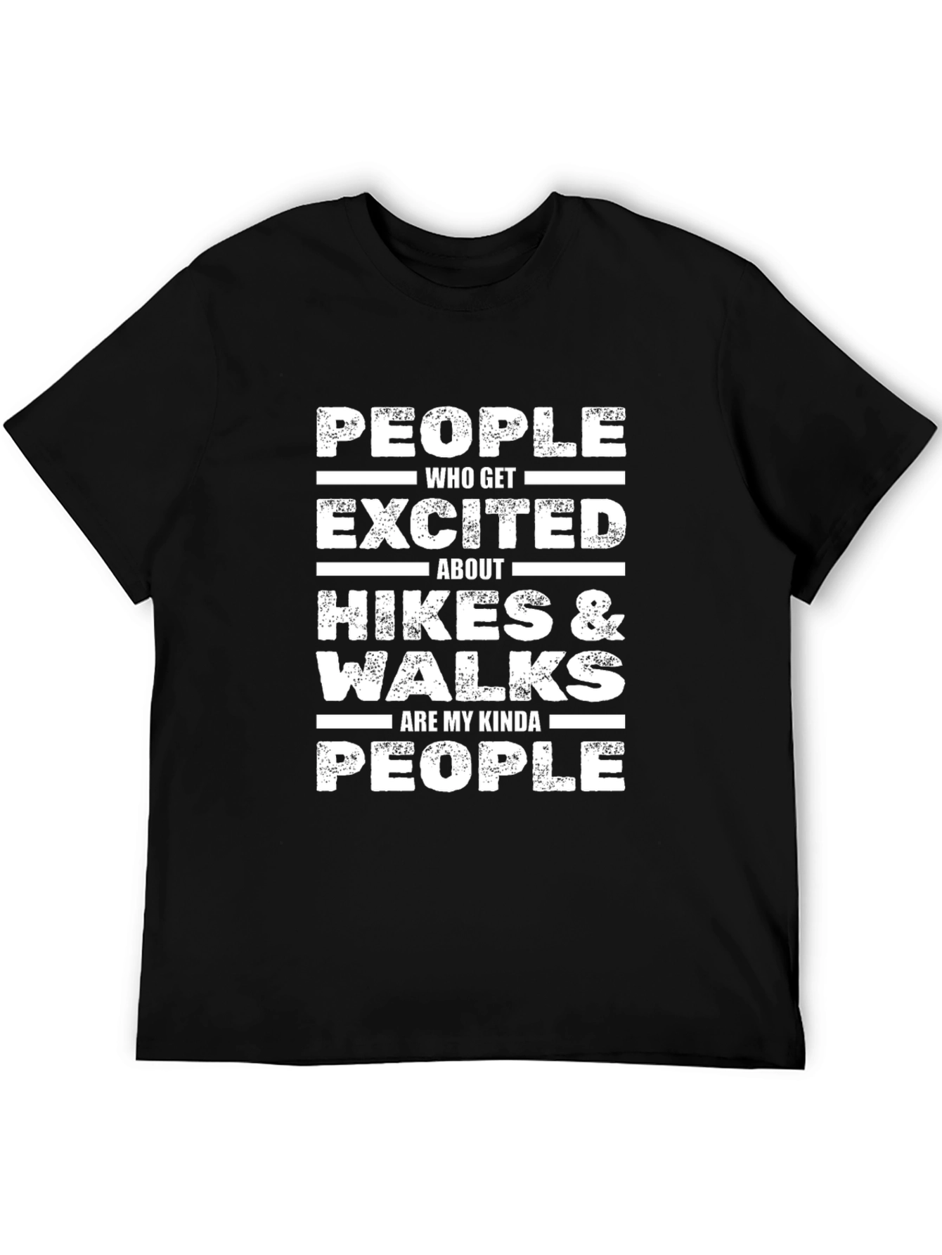 Black Hiking & Walks T-Shirt: People Who Get Excited! view 5