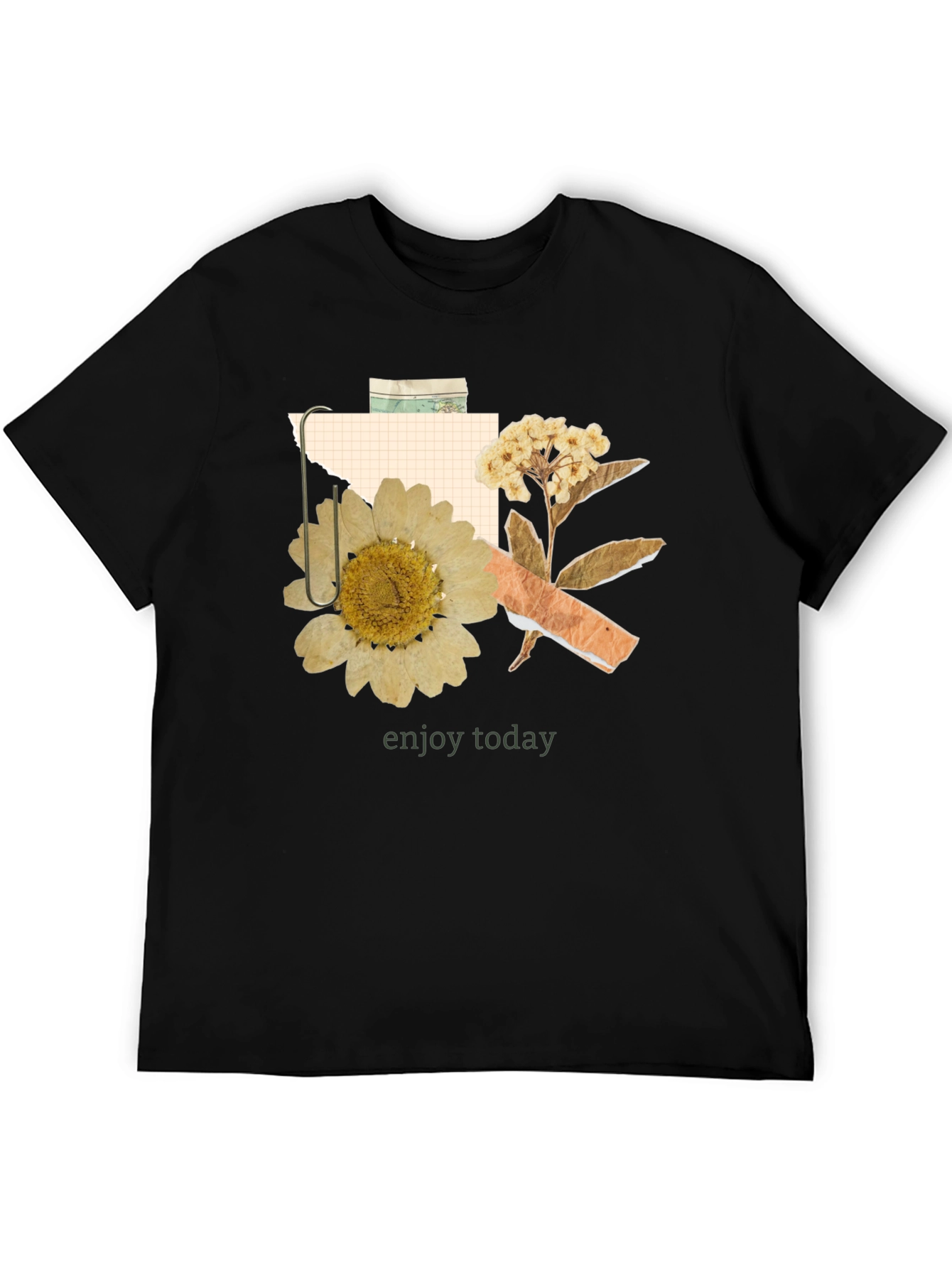 Black Floral Collage Graphic T-Shirt - Enjoy Today Tee view 5
