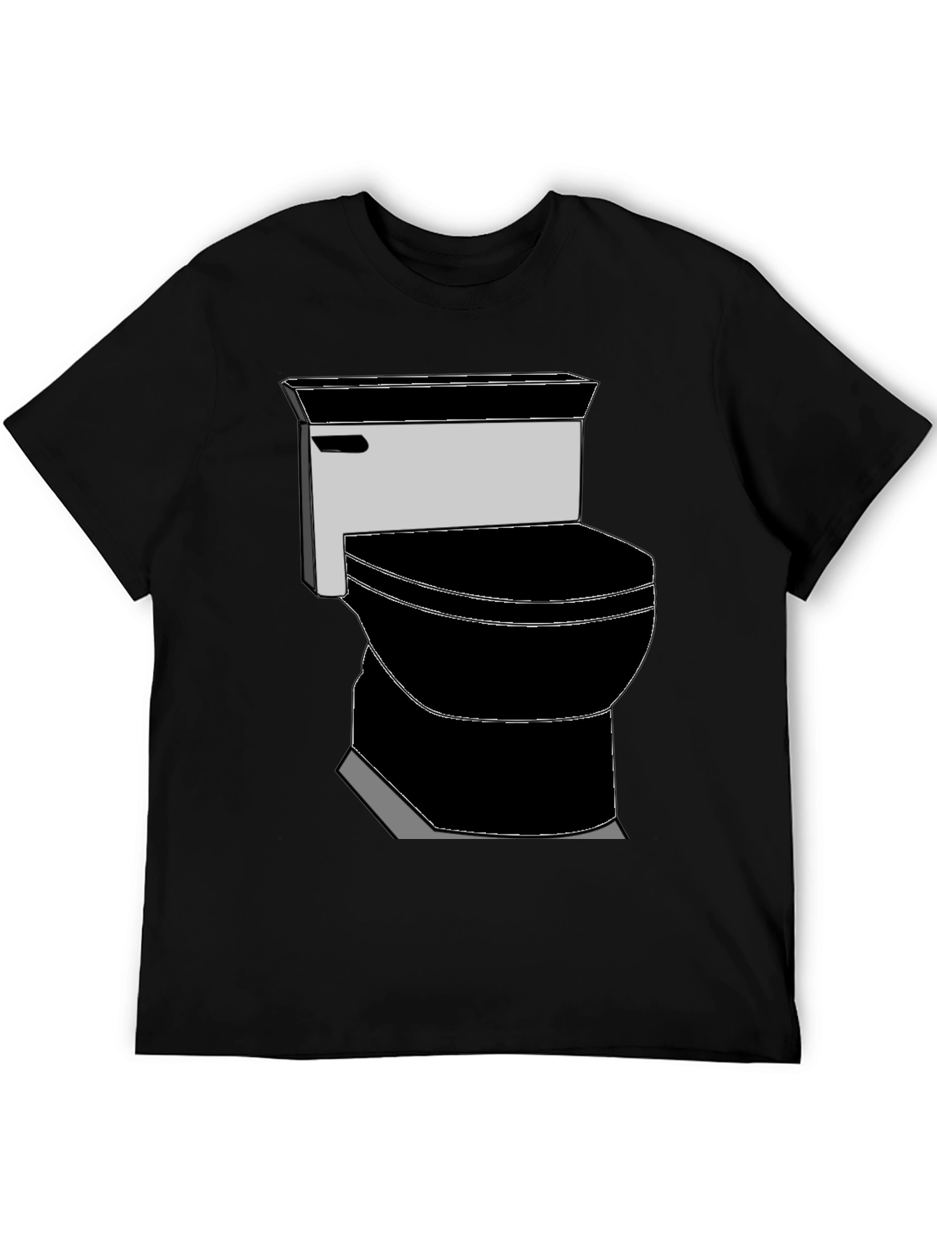 Black Toilet Graphic Tee - Black Novelty T-Shirt view 5