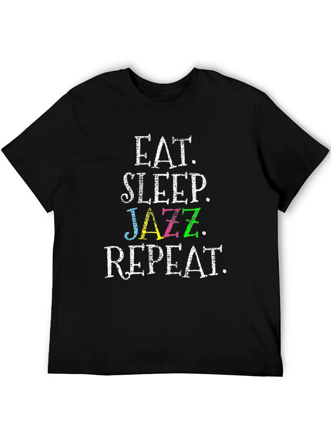 Black Eat Sleep Jazz Repeat Black T-Shirt view 5