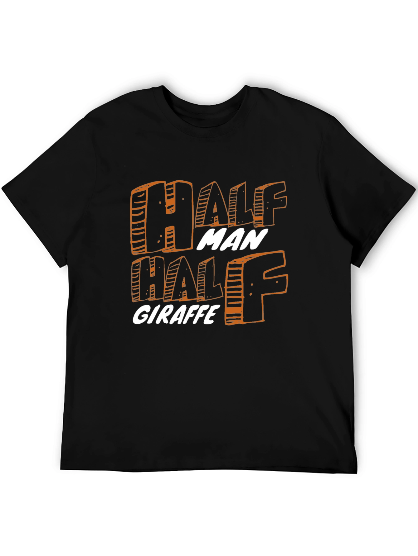 Black Half Man Half Giraffe Graphic T-Shirt view 5