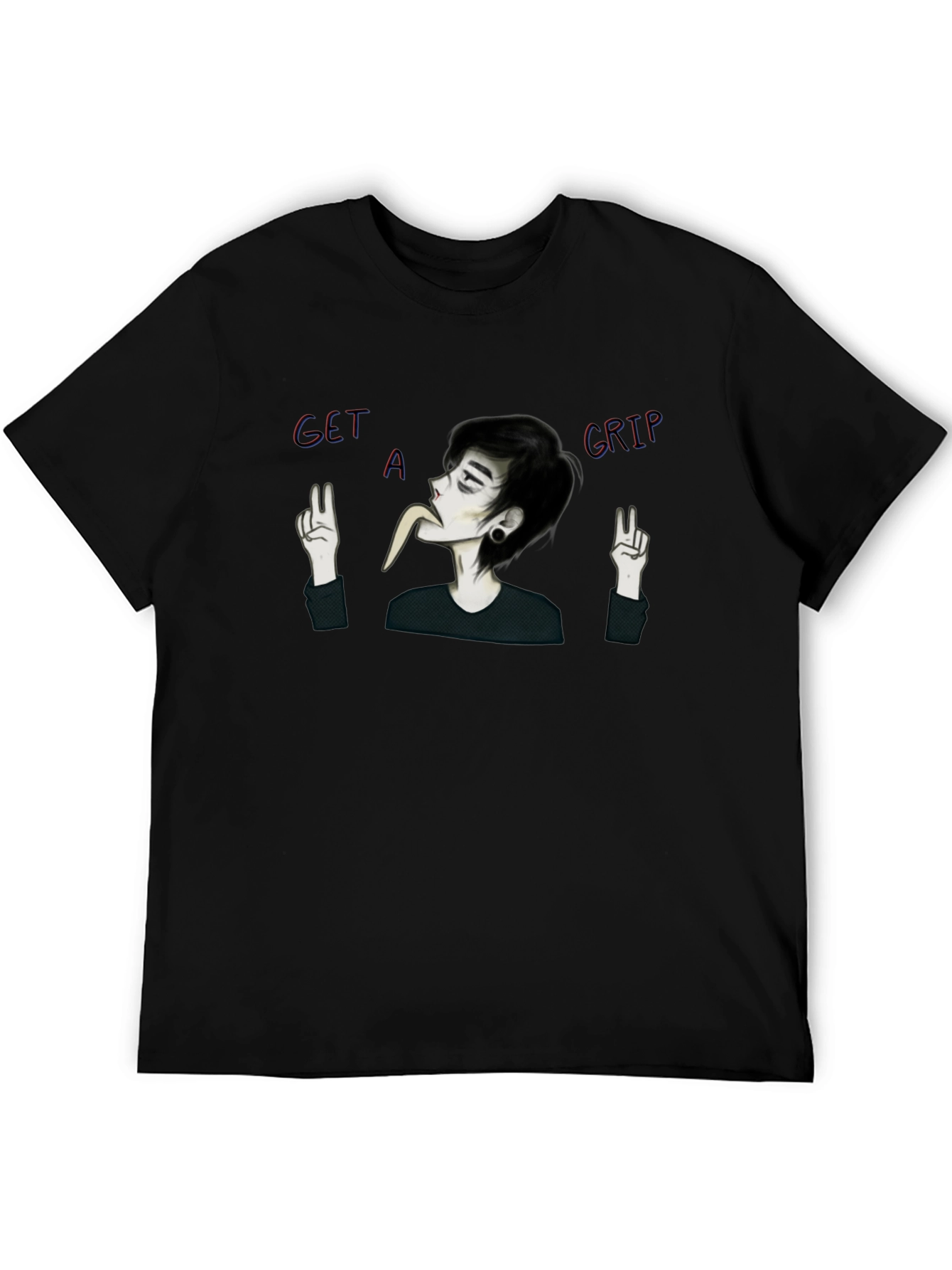 Black Get a Grip Graphic Tee - Unisex Black T-Shirt view 5