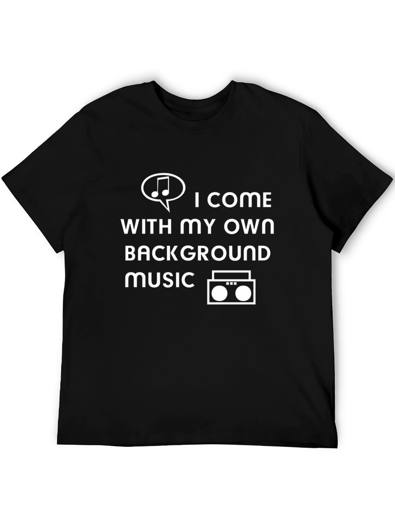 Black I Come With My Own Music T-Shirt - Funny Graphic Tee view 5