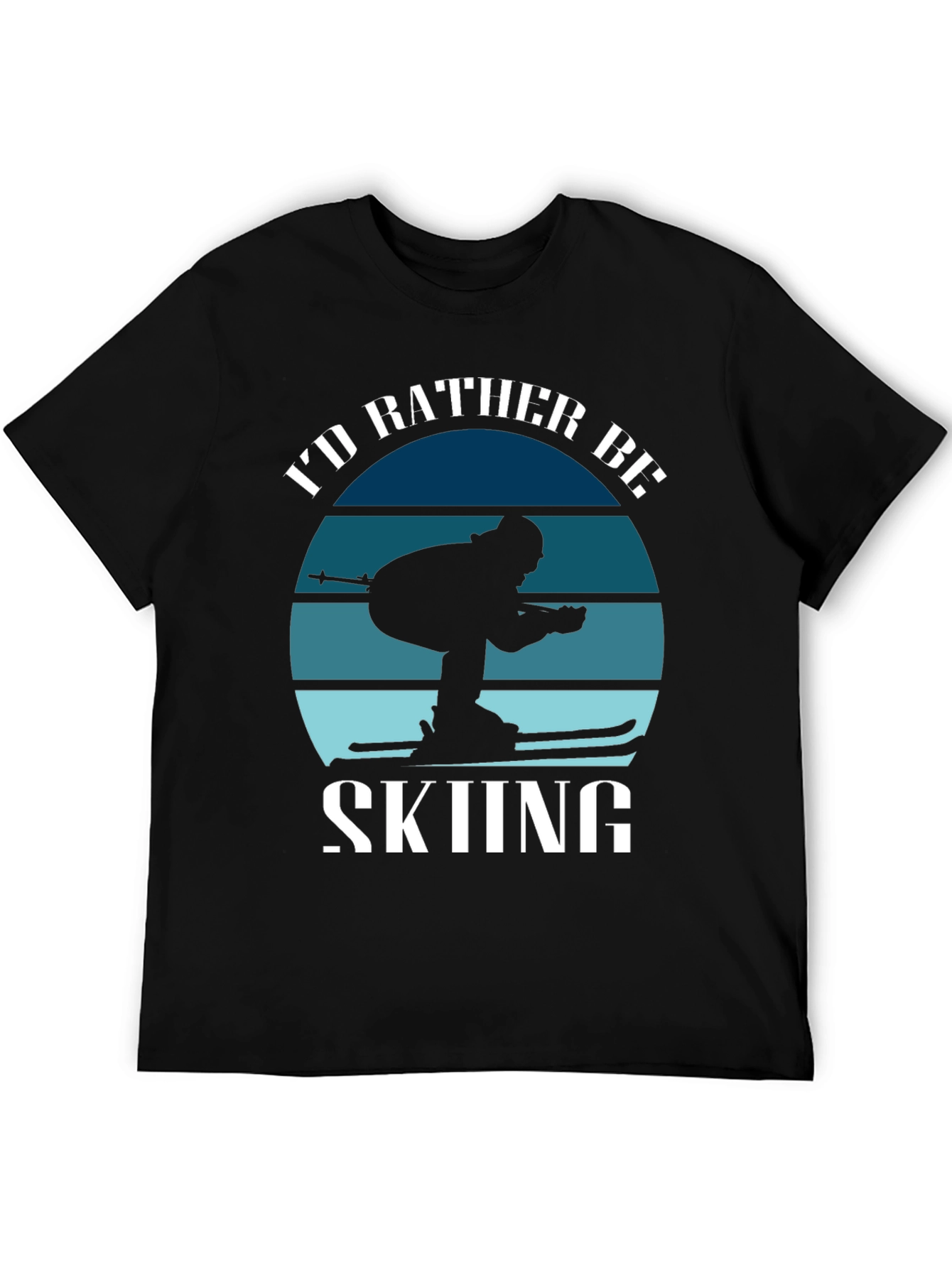 Black I'd Rather Be Skiing T-Shirt view 5