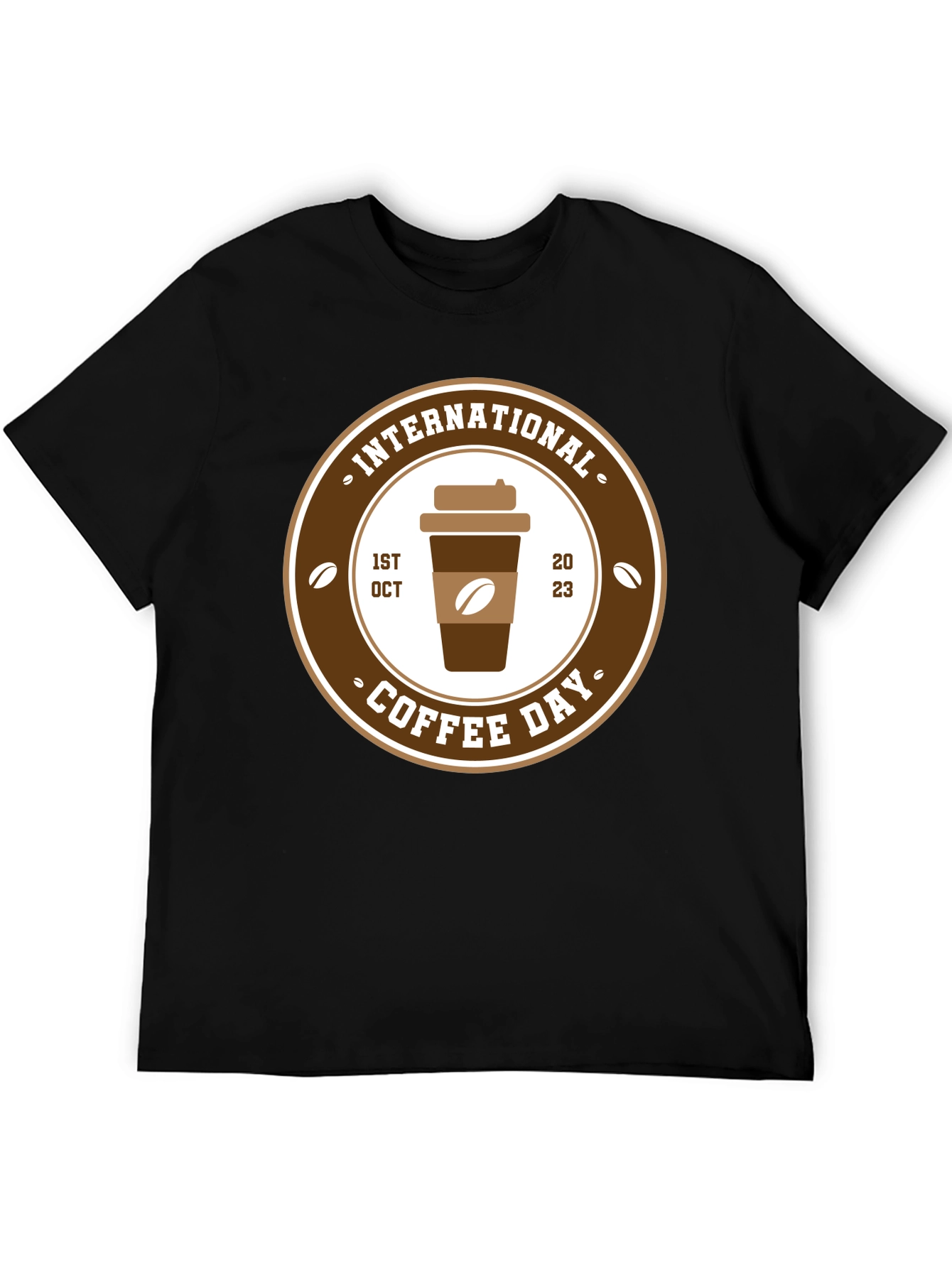 Black International Coffee Day T-Shirt - October 1st, 2023 view 5