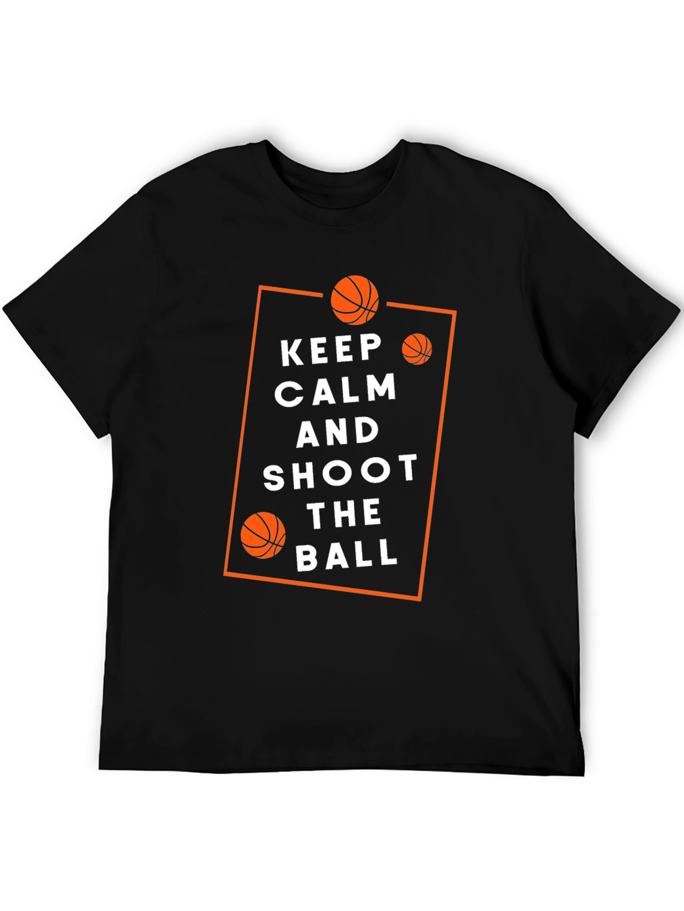 Black Keep Calm & Shoot Basketball T-Shirt view 5
