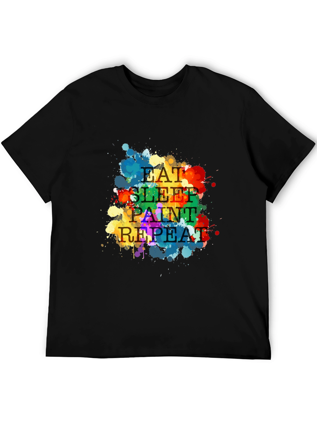 Black Eat Sleep Paint Repeat T-Shirt view 5