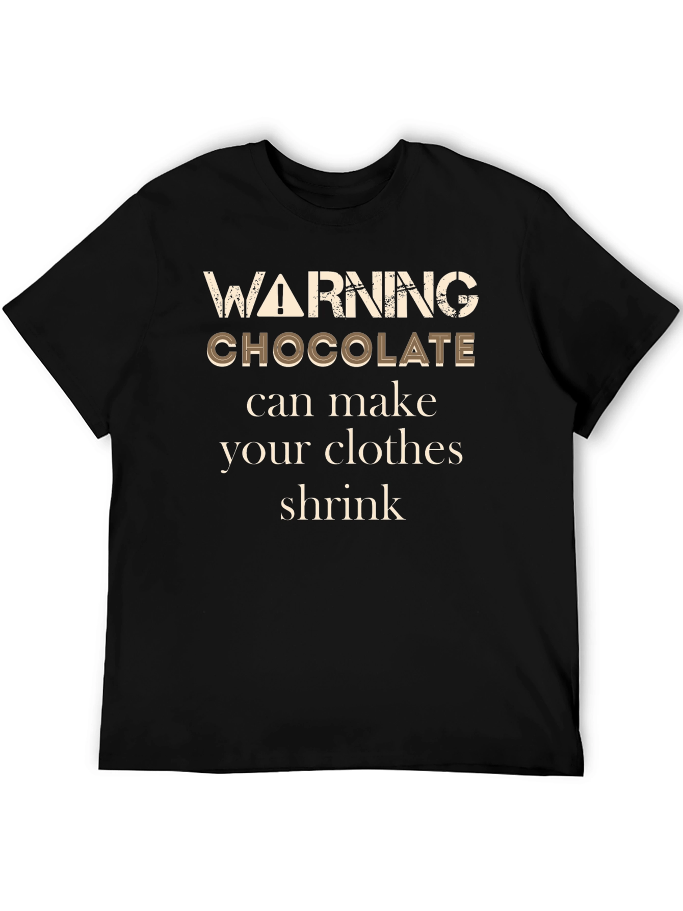 Black Funny Chocolate Warning T-Shirt view 5