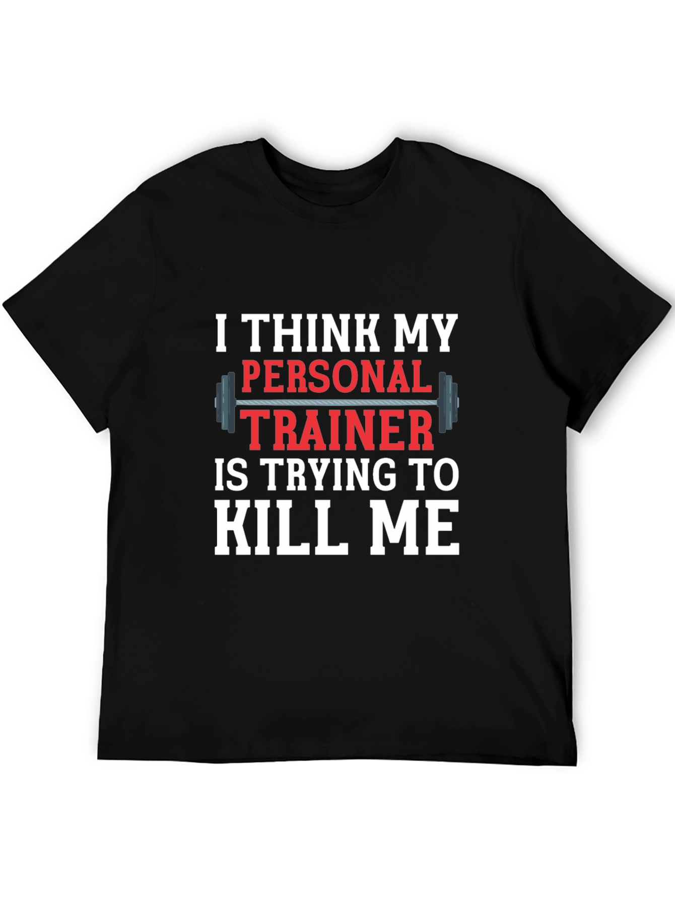 Black Funny Personal Trainer Gym T-Shirt view 5