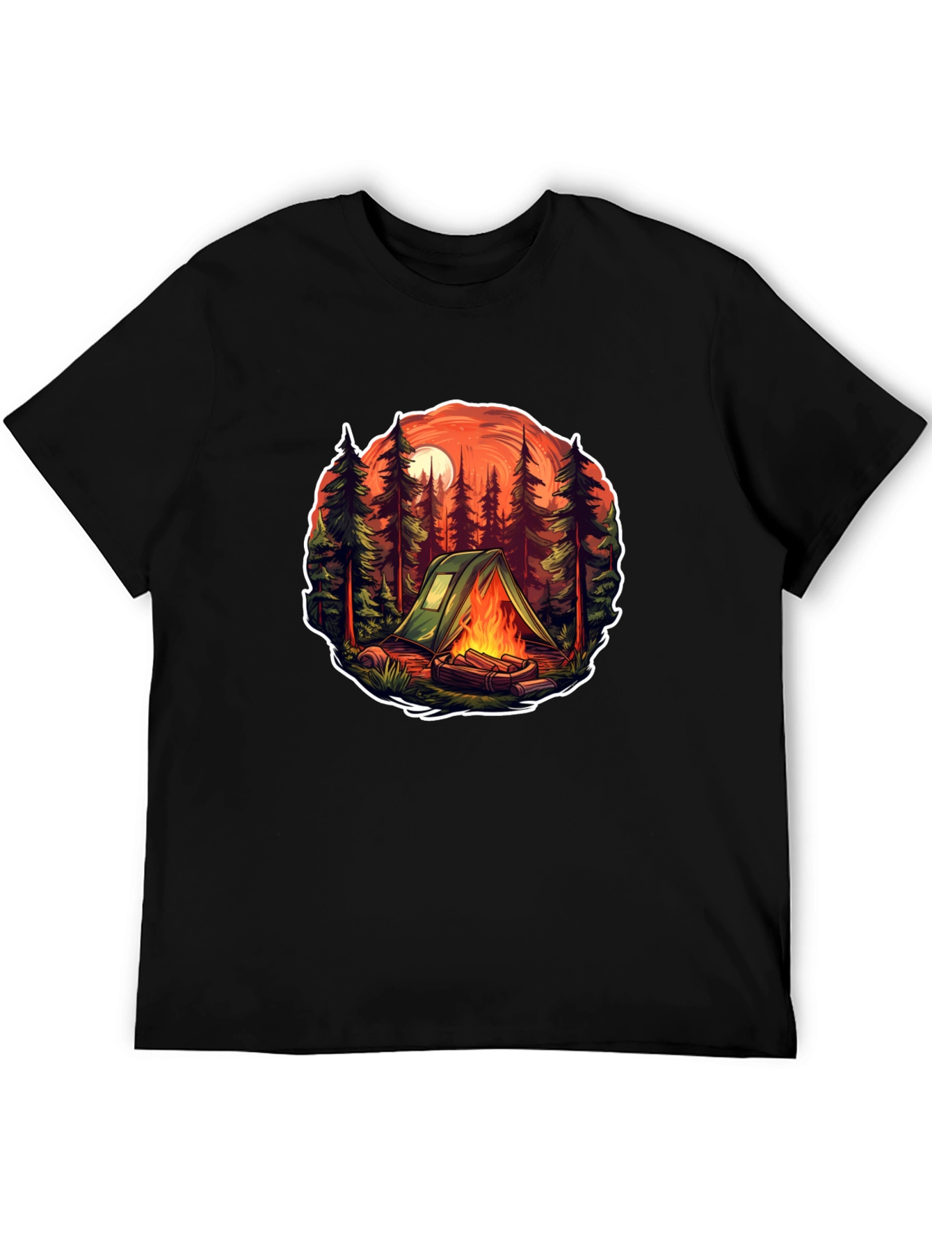 Black Camping Trip Graphic T-Shirt view 5