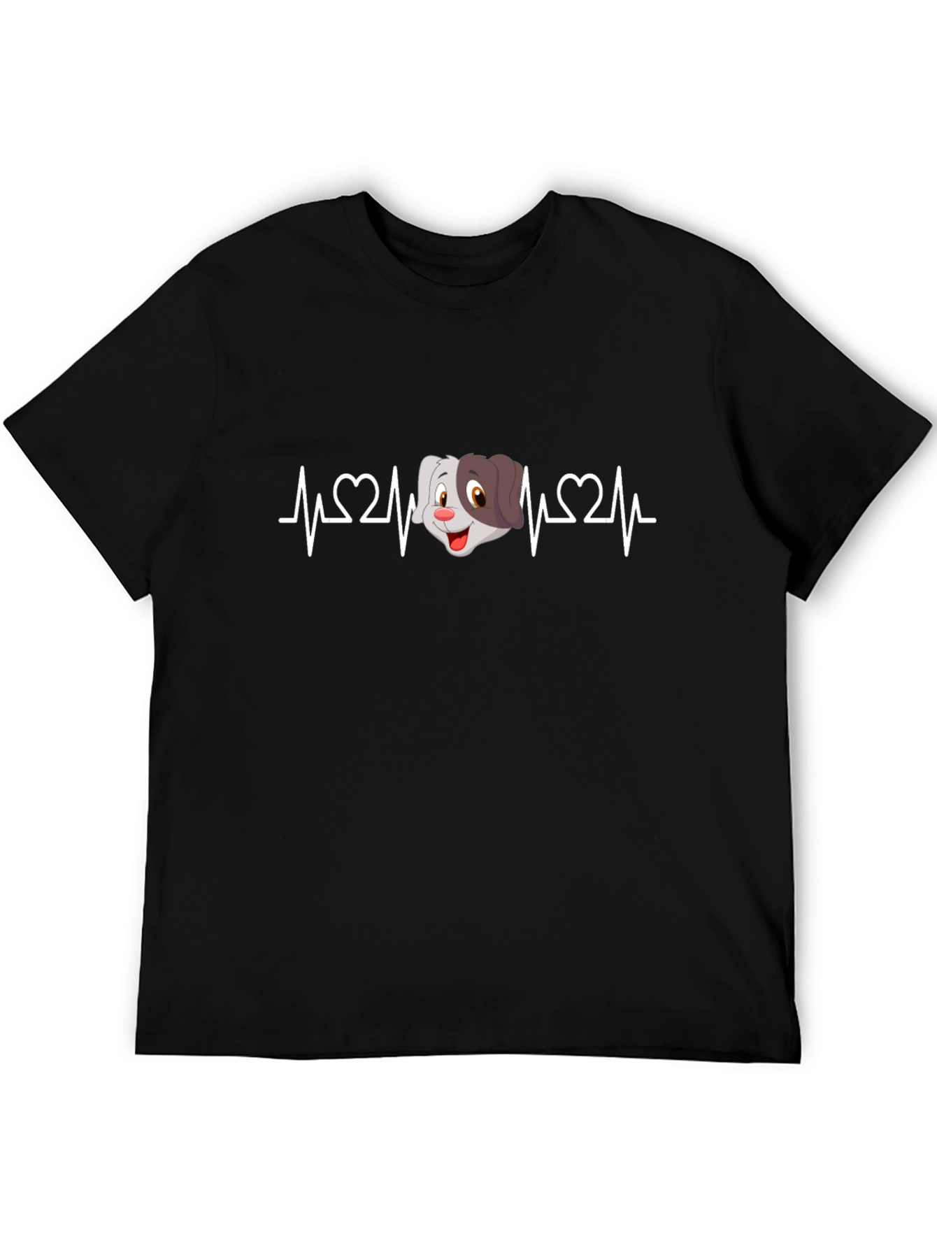 Black Dog Heartbeat T-Shirt - Cute Cartoon Pet Tee view 5