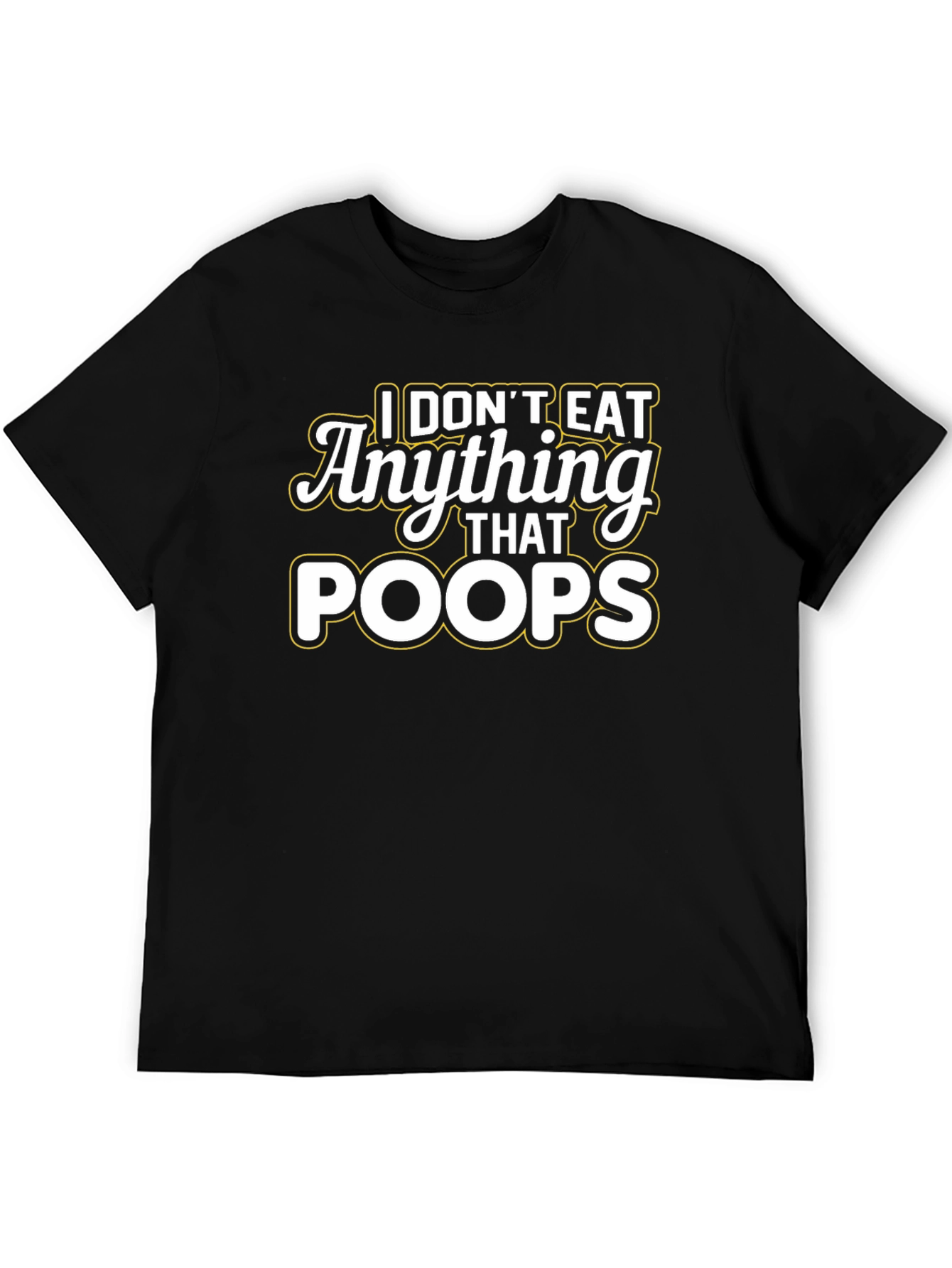 Black Vegan T-Shirt - I Don't Eat Anything That Poops view 5