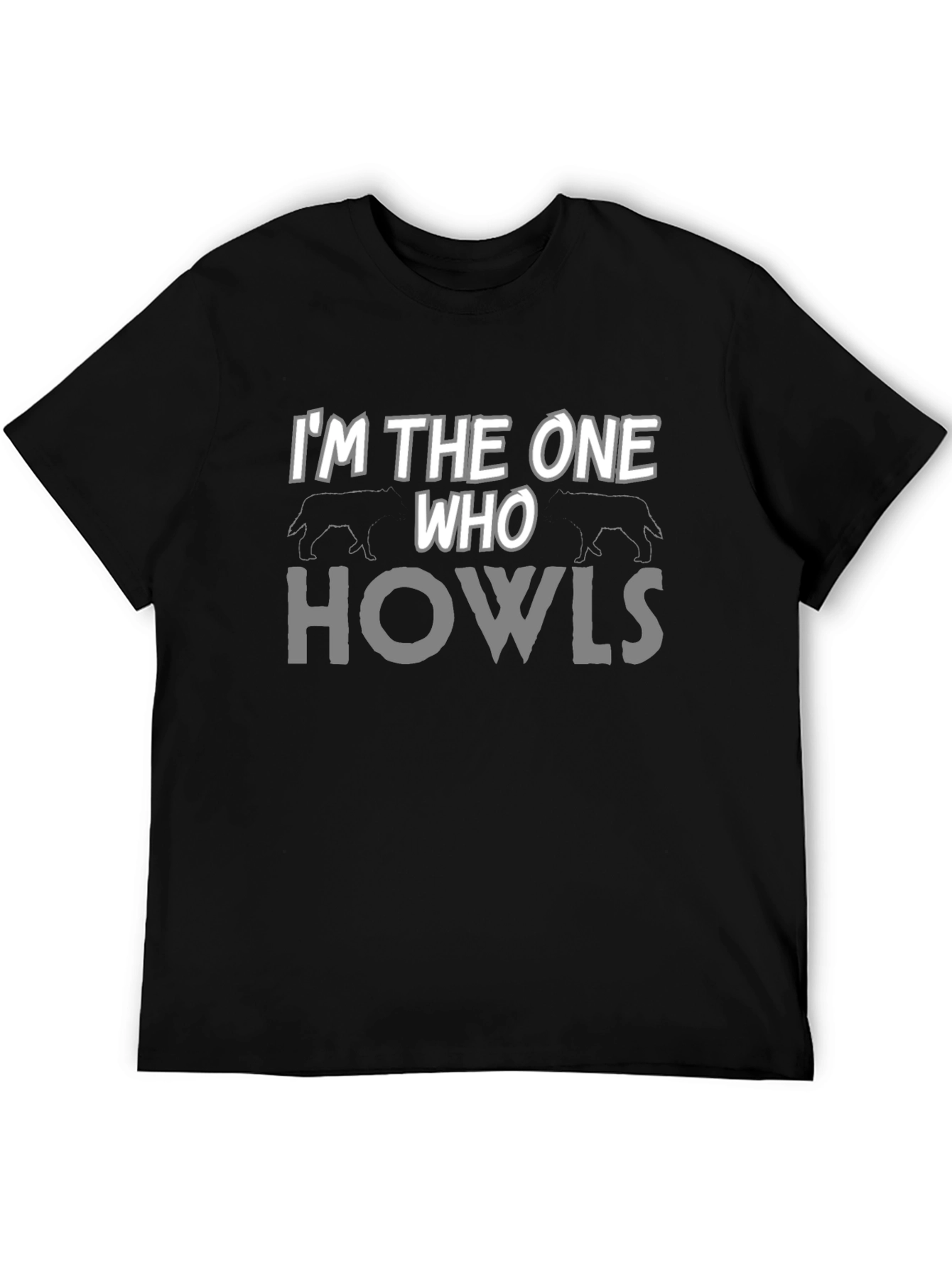 Black I'm The One Who Howls Men's Graphic T-Shirt view 5