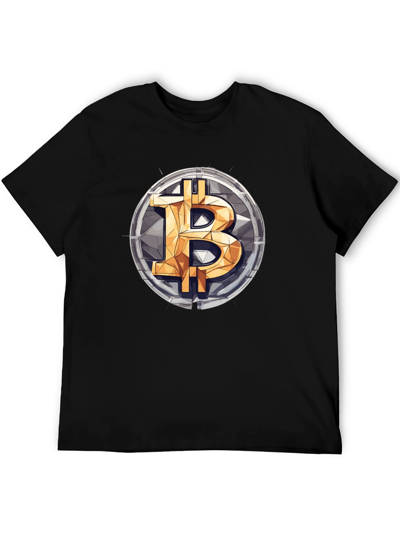 Bitcoin Logo Graphic Print T-Shirt - 5