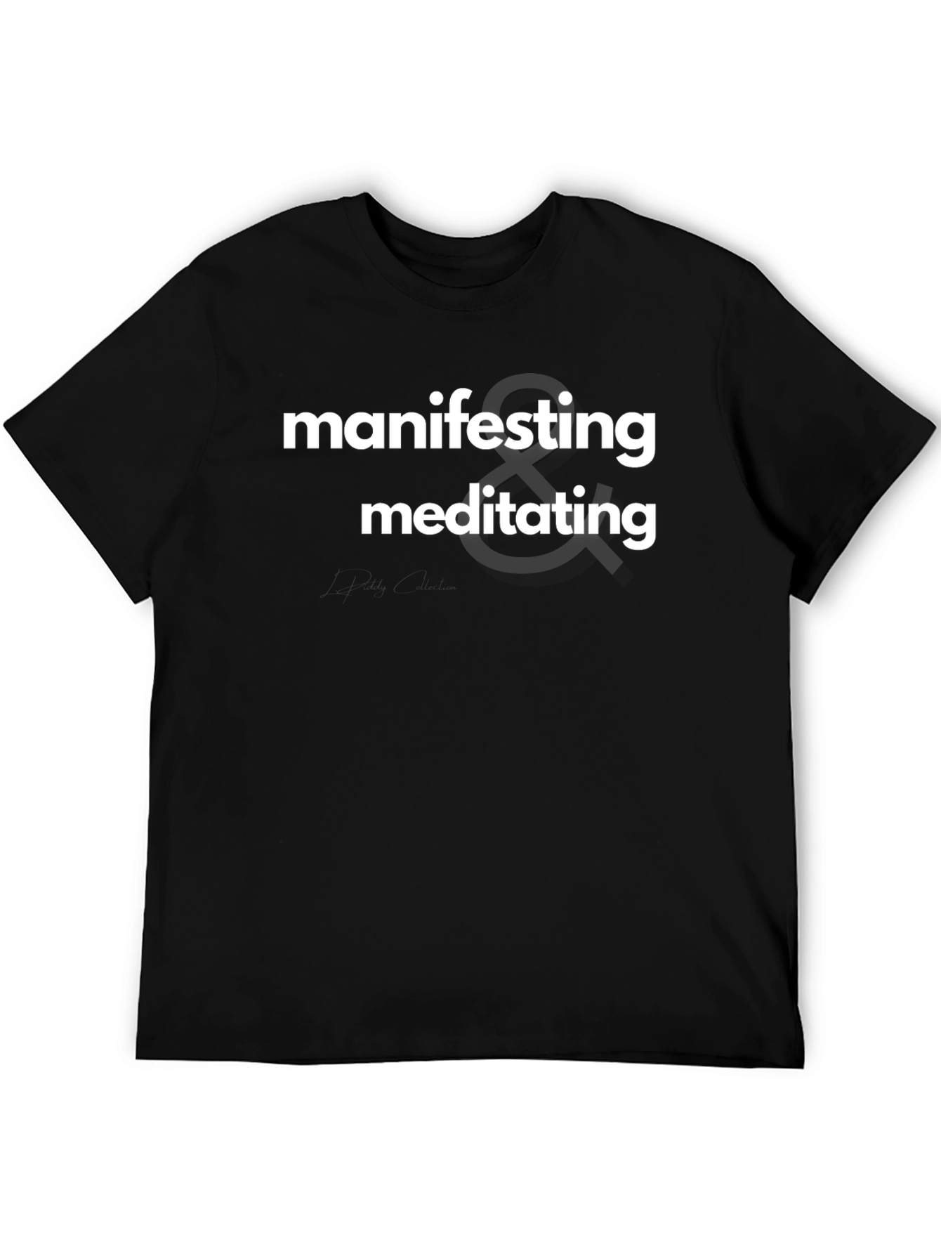 Black Manifesting & Meditating Black Graphic Tee view 5
