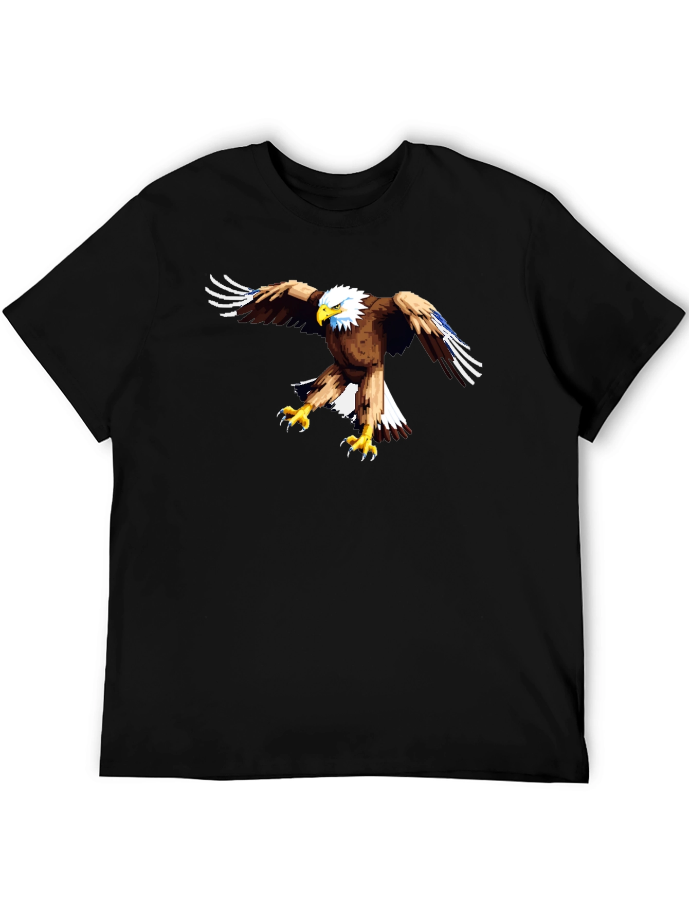 Black Eagle Graphic Black T-Shirt - Men's Casual Tee view 5