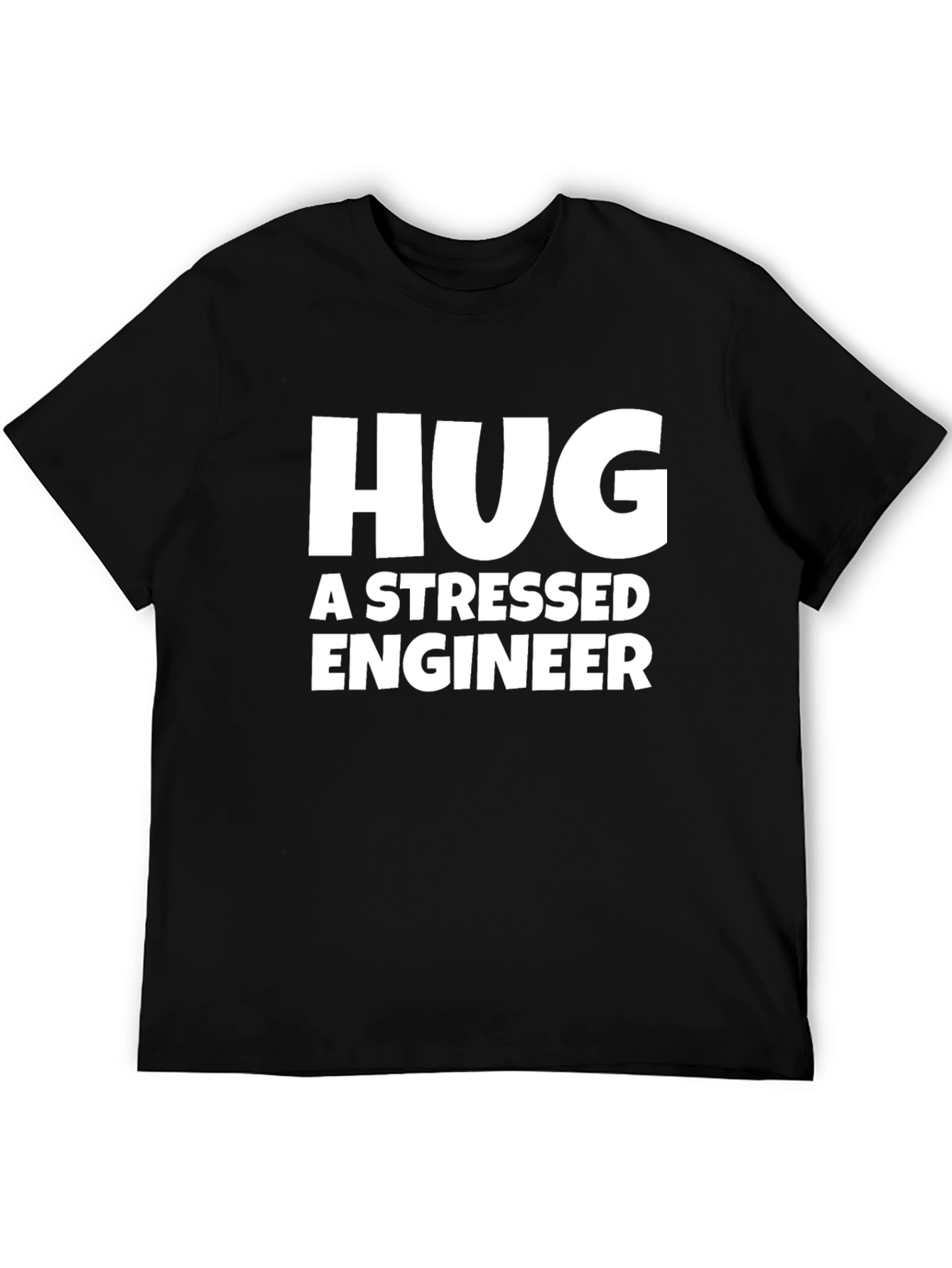 Black Hug a Stressed Engineer T-Shirt - Black view 5