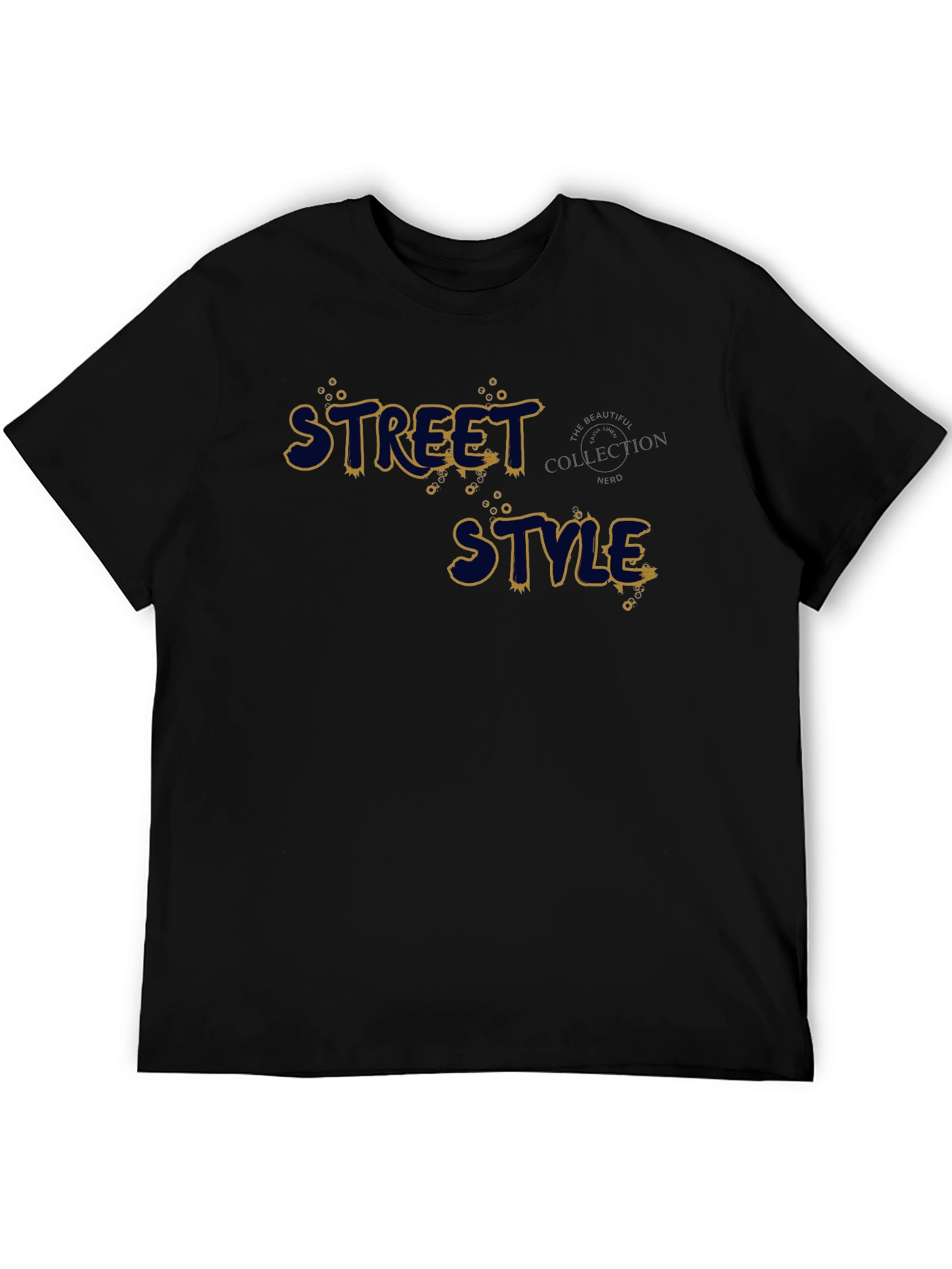 Black Street Style Graphic Print Black T-Shirt view 5