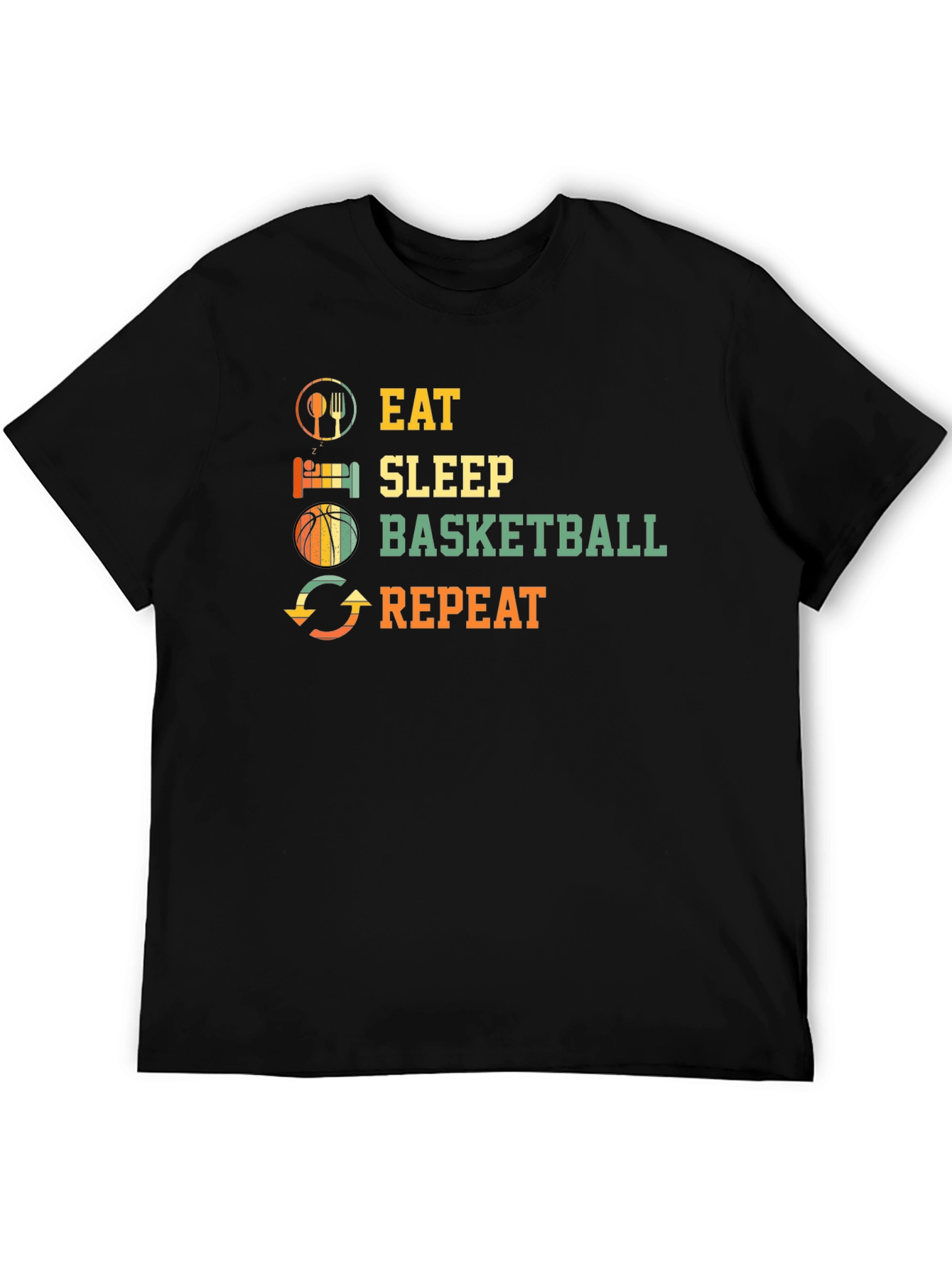 Black Eat Sleep Basketball Repeat T-Shirt view 5